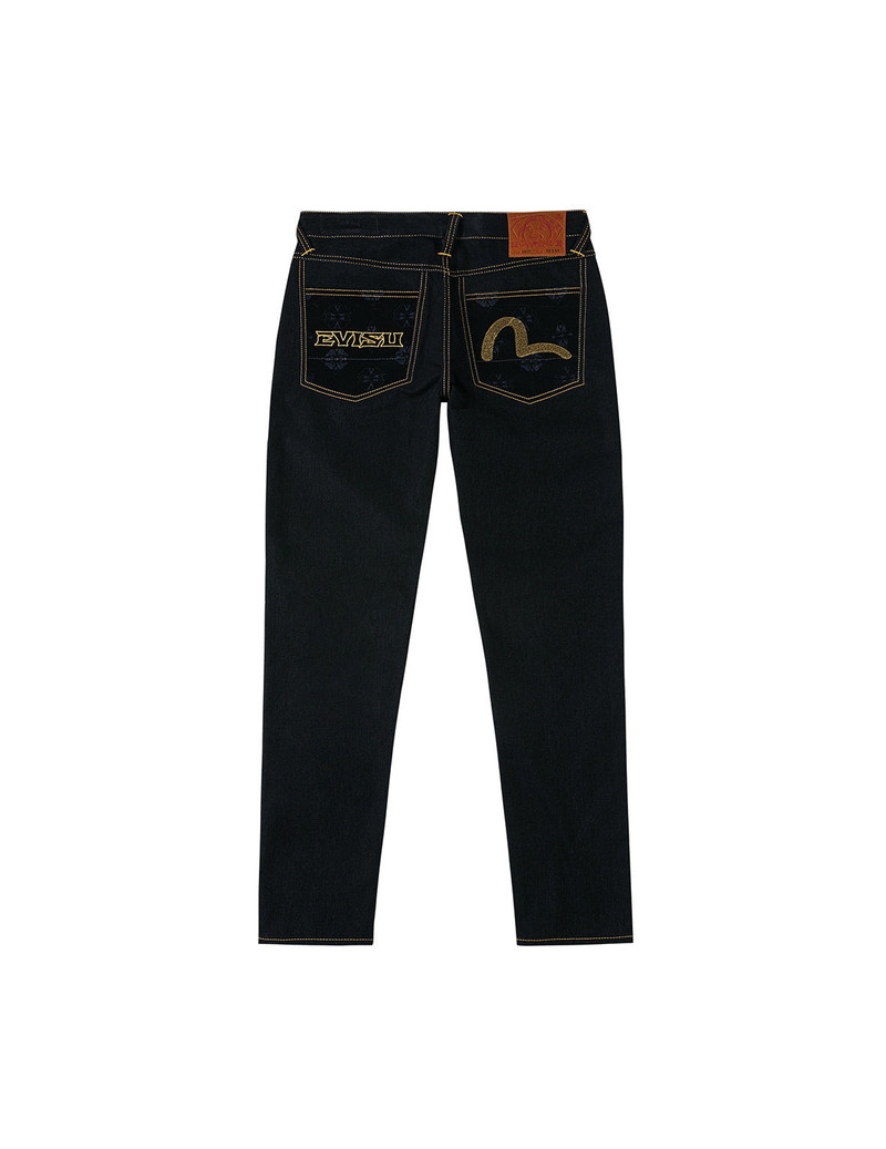 Logo Embroidery and Seagull Print Carrot Fit Jeans #2017 1