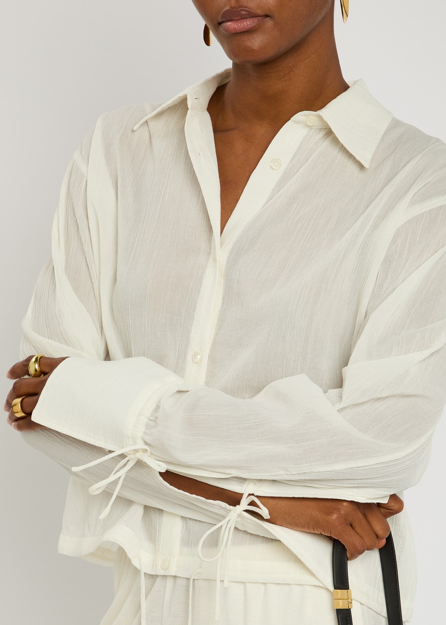 Toteme Semi-sheer Plissé Cotton Shirt - 5
