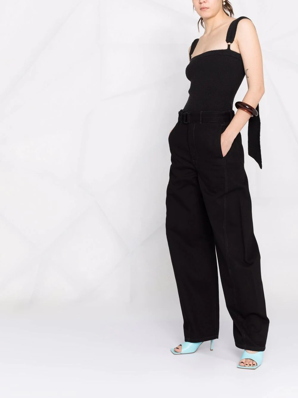 draped-strap bandeau top - 4