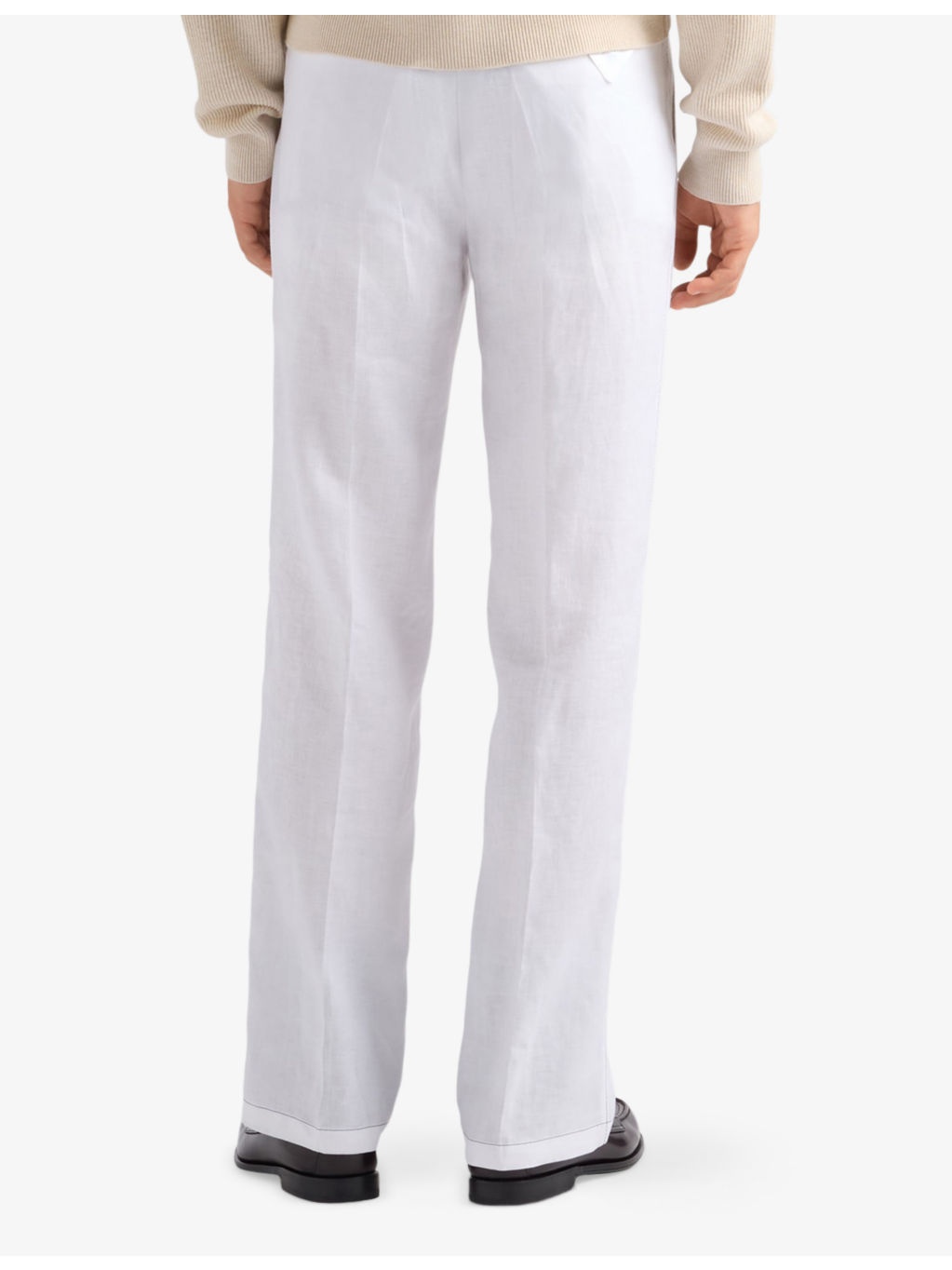 Triangle-Logo Straight-Leg Linen Trousers - 4