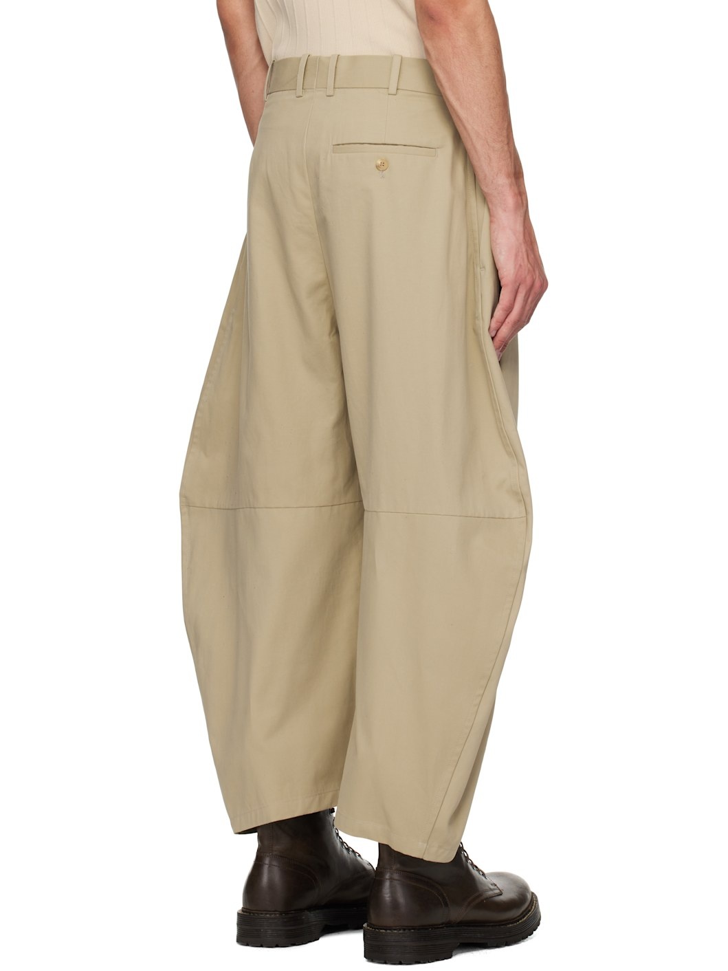 Khaki Curved Trousers - 3