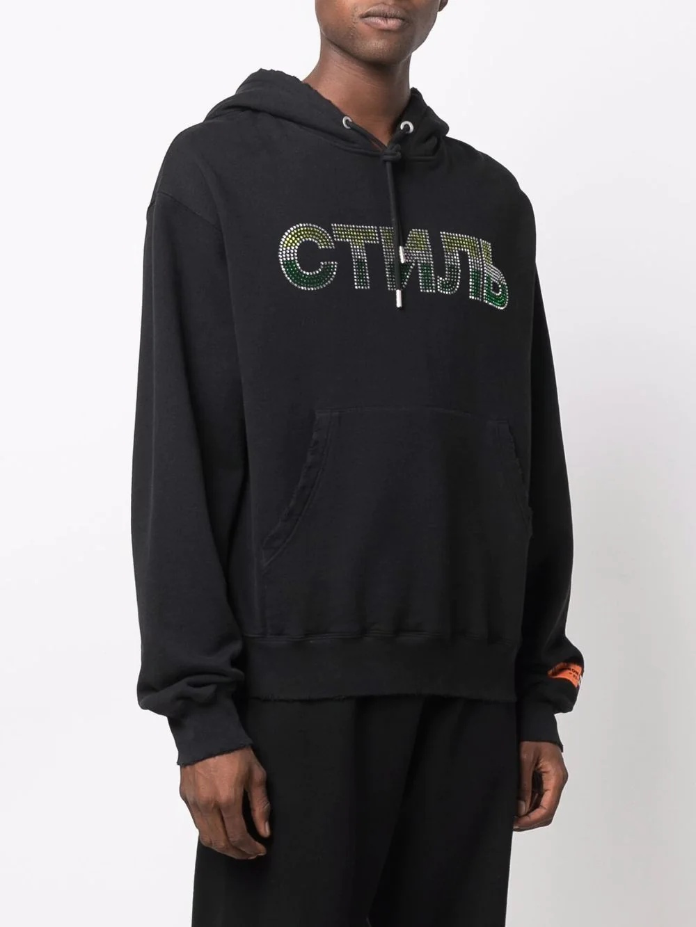 crystal-embellished logo hoodie - 3