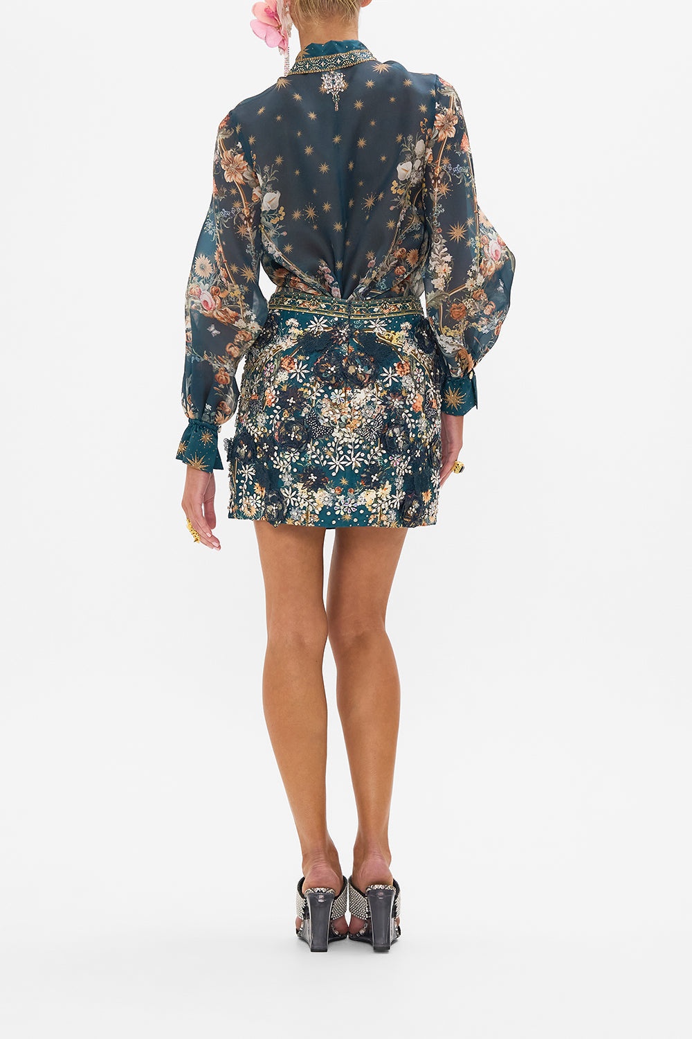 3D HAND EMBROIDERED MINI SKIRT - 4