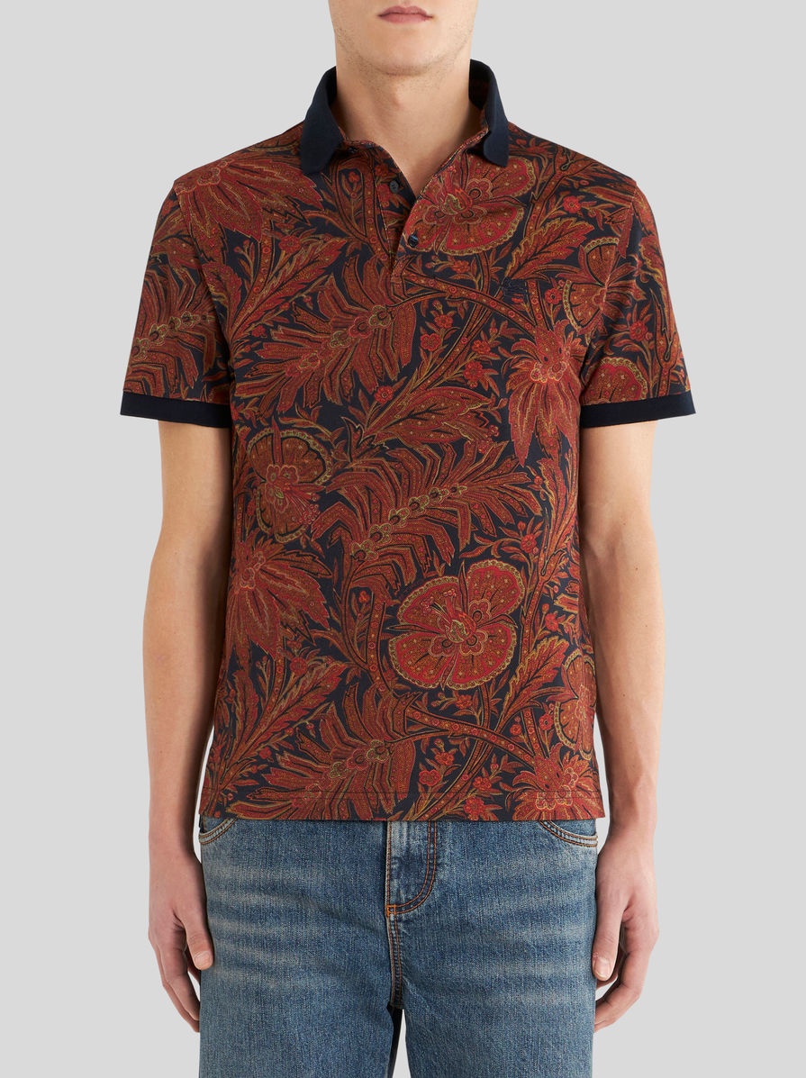 Etro FLORAL FOLIAGE POLO SHIRT | REVERSIBLE