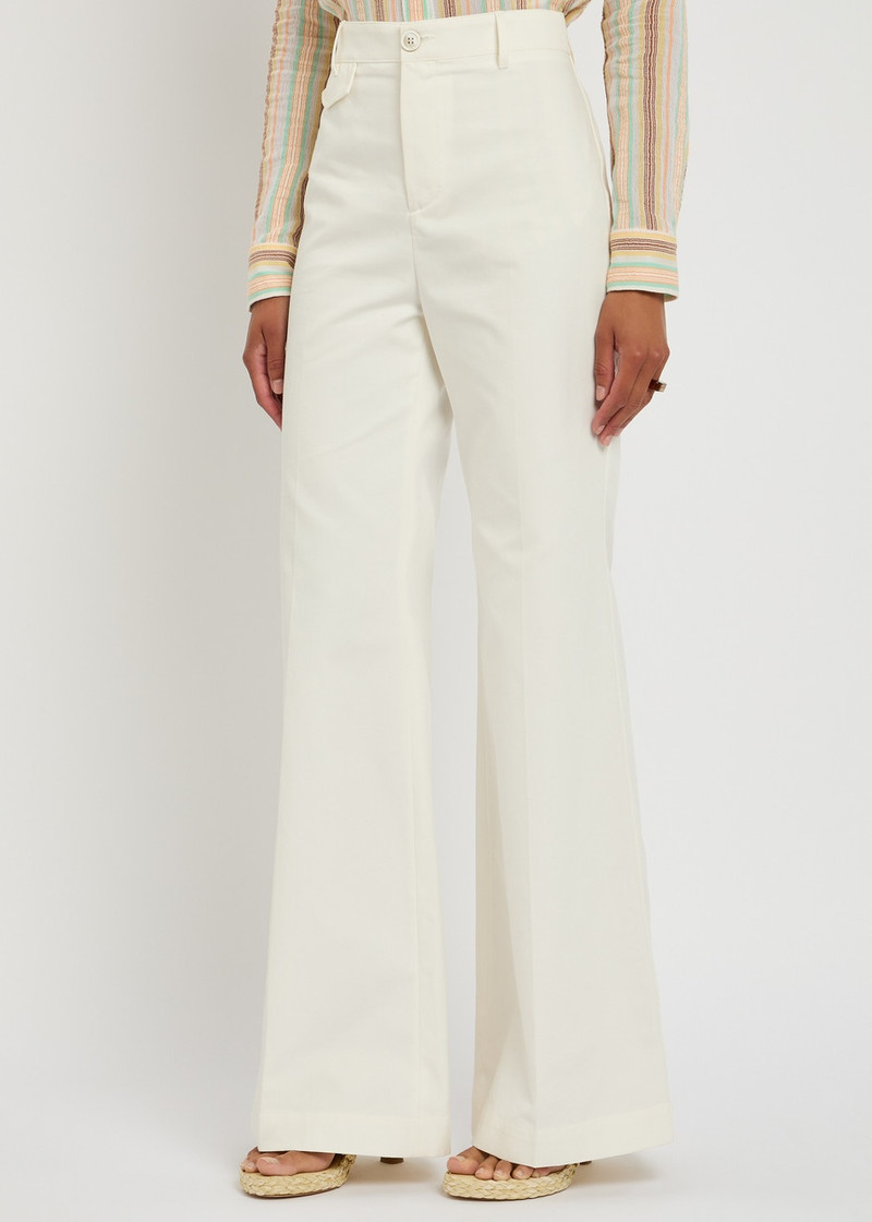 Chloé Chloe Flared-leg Canvas Trousers outlook