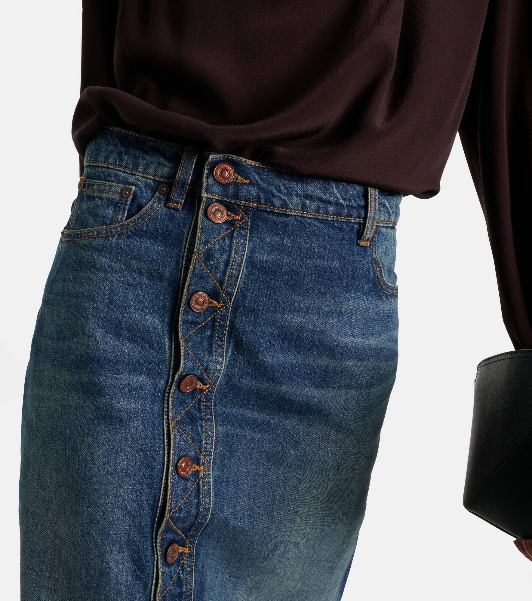 Denim midi skirt - 4
