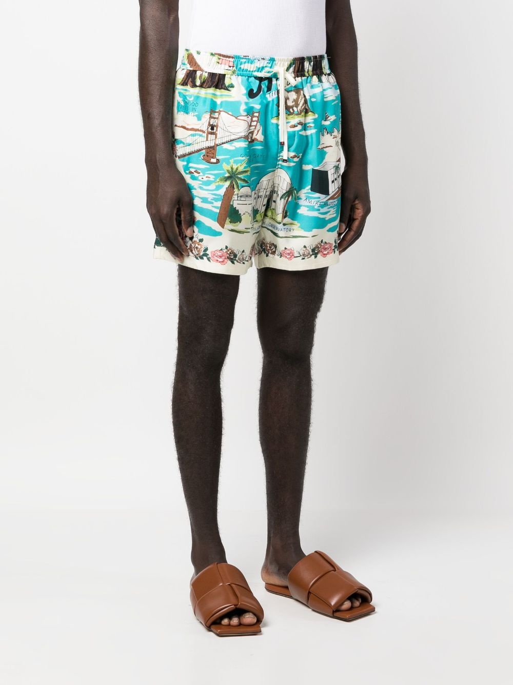 graphic-print silk shorts - 3