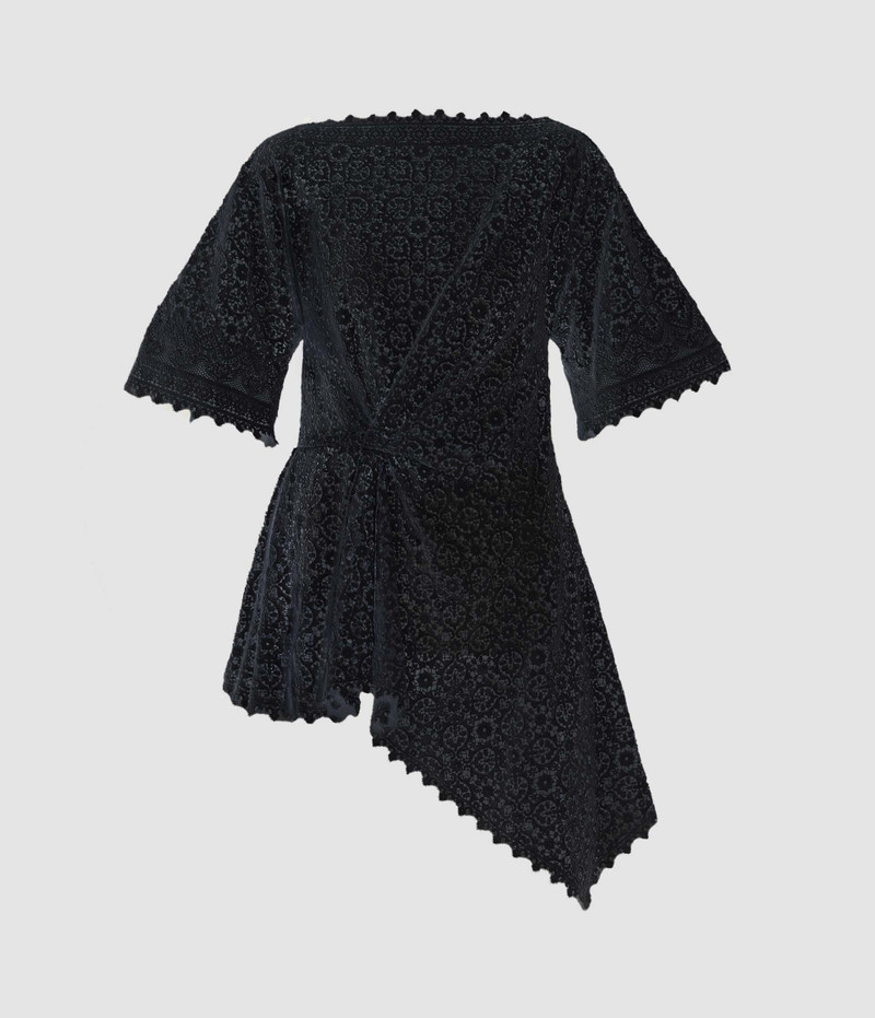 GUIPURE LACE SHORT SLEEVE BLOUSE 1