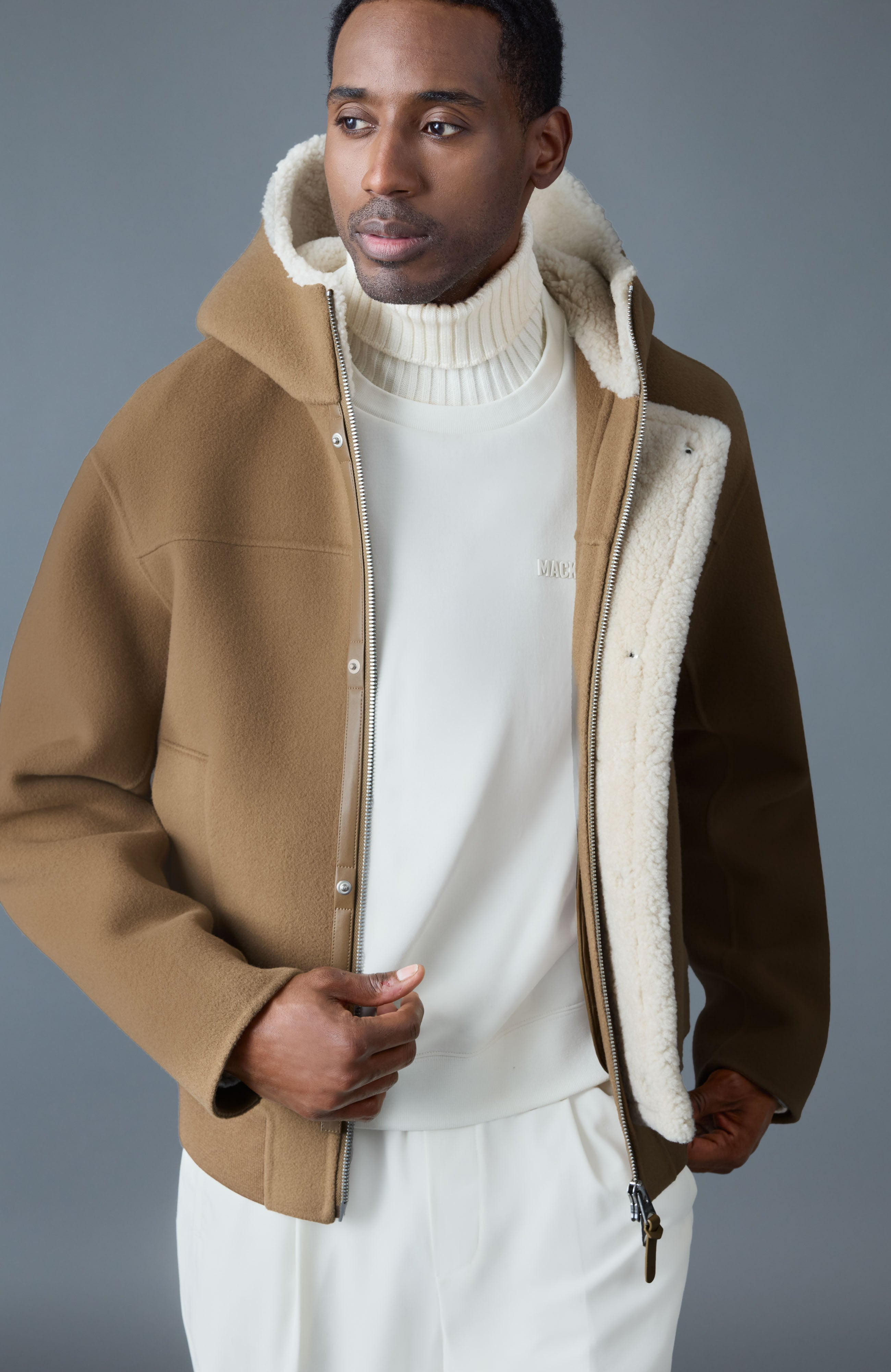 JAY Heavy Double-Face Wool Hooded Jacket - 5