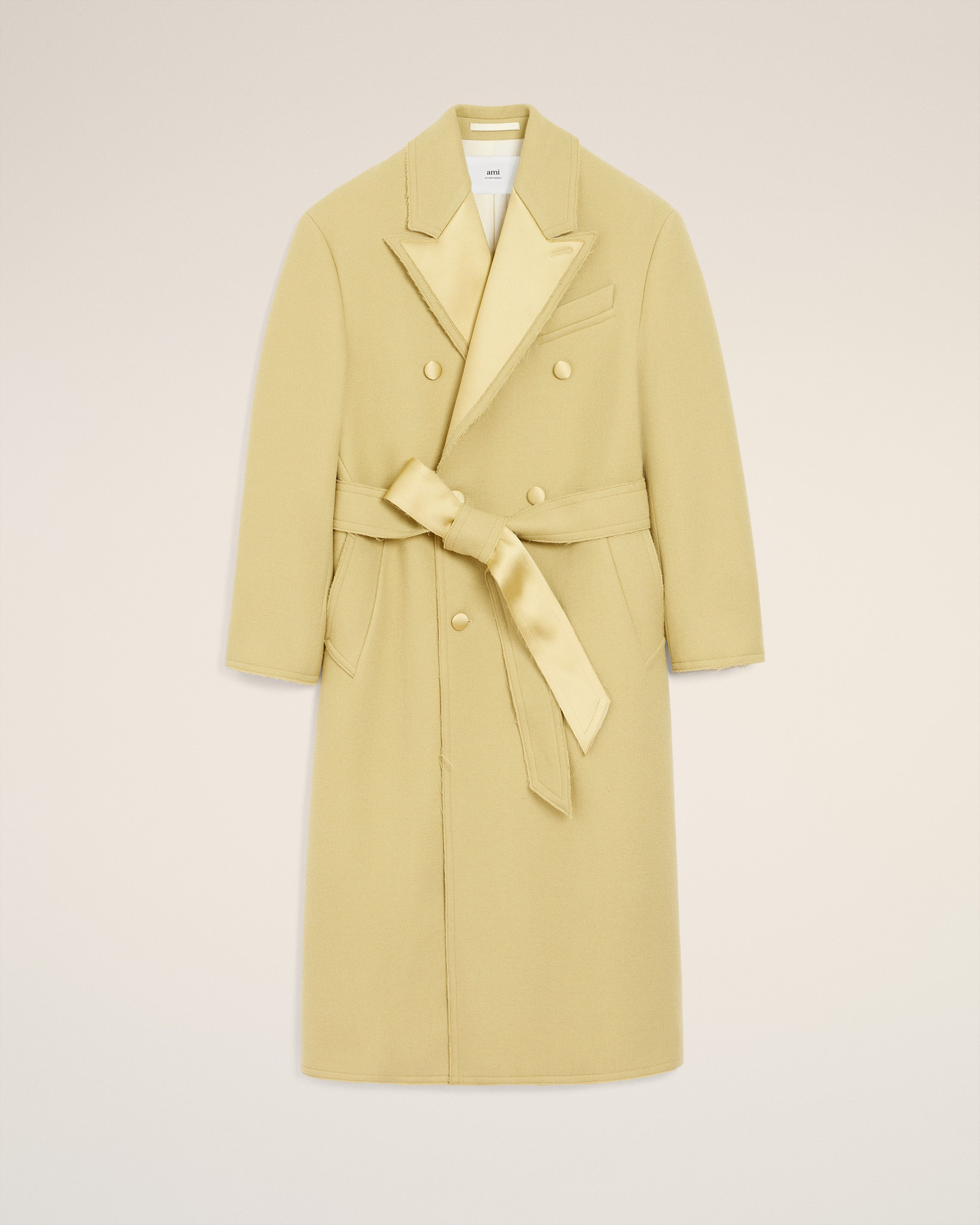 GREEN WOOL DOUBLE BREASTED LONG COAT - 10