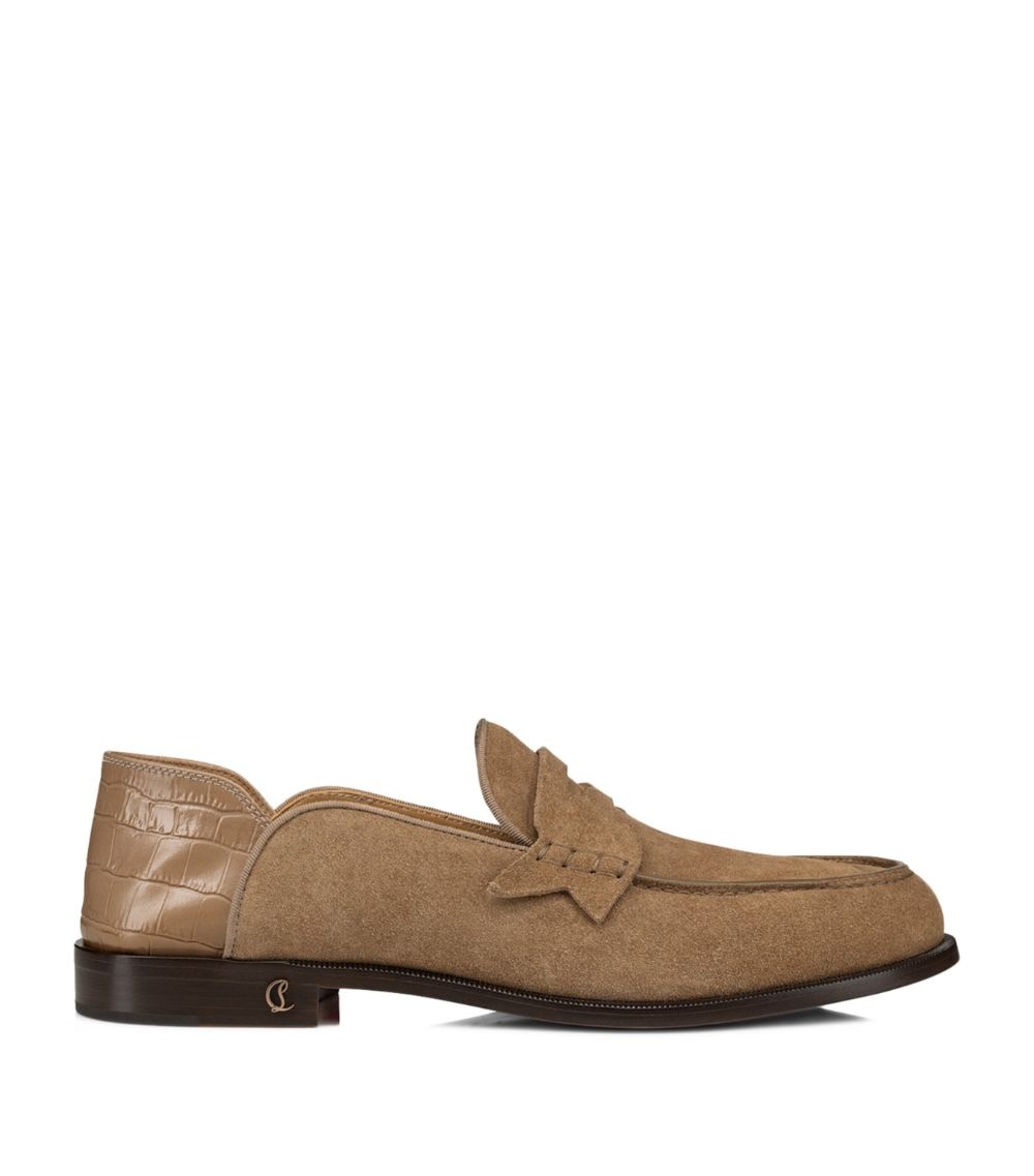 Christian Louboutin Penny No Back Suede Loafers harrods REVERSIBLE