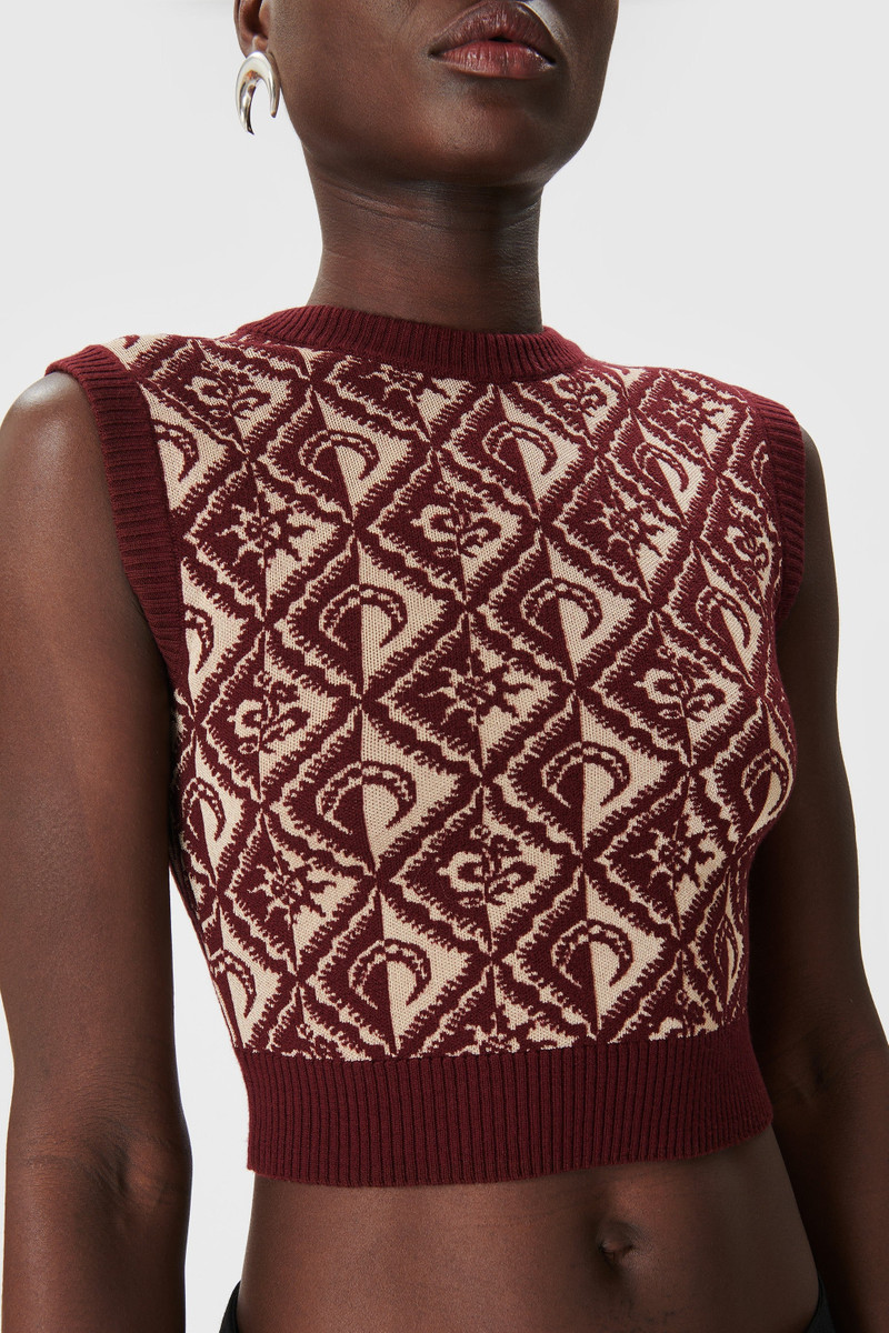 Moon Diamant Knit Jacquard Sleeveless Pullover 7