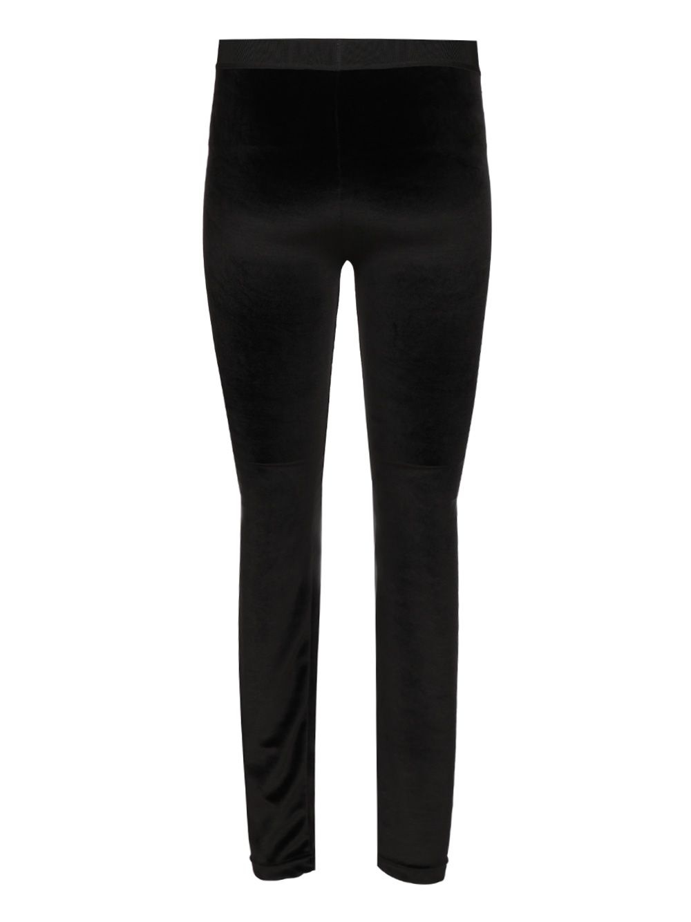 Stretch Lustrous Velour Signature Leggings Trousers Black - 2