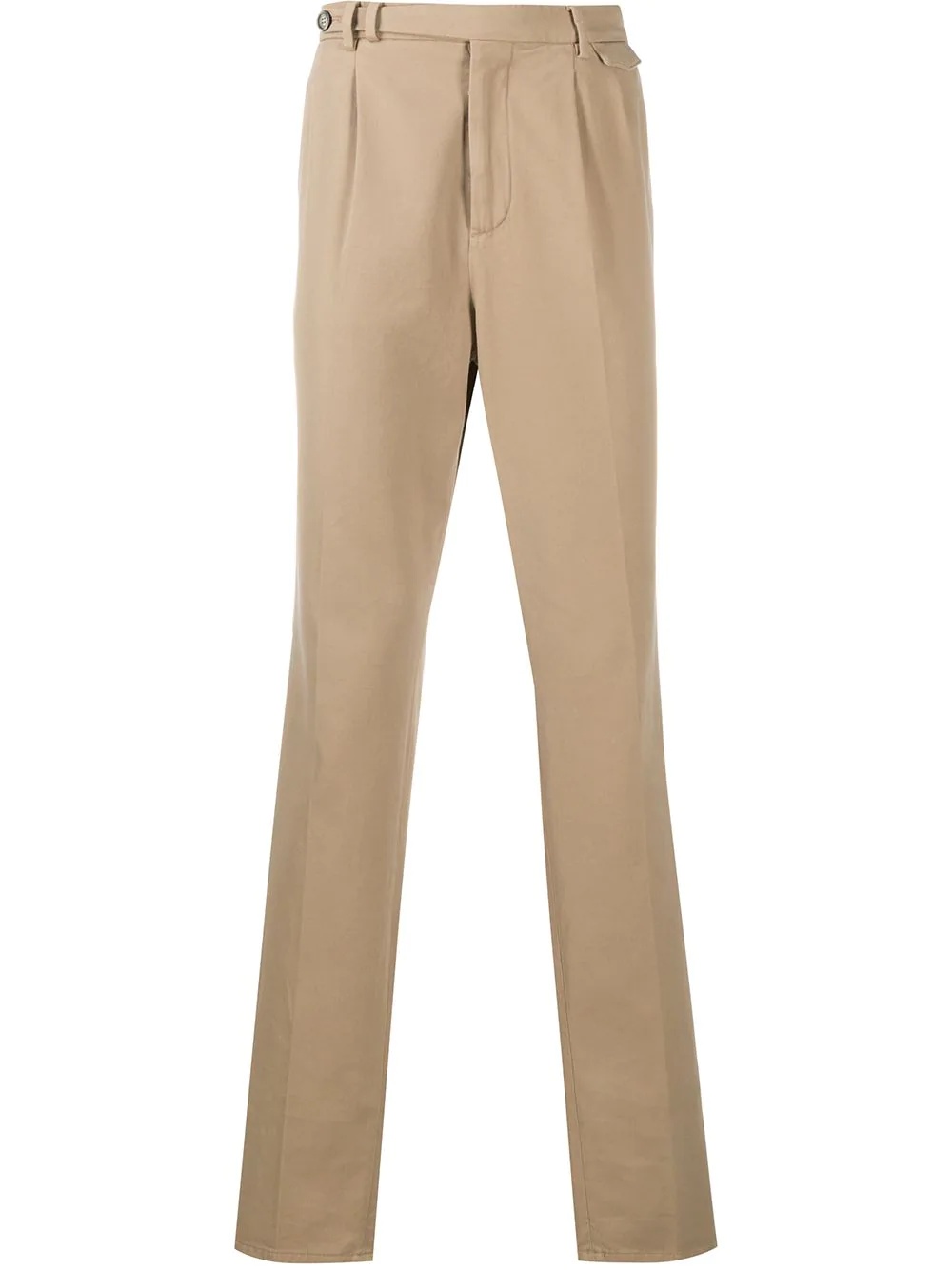 straight leg cotton trousers - 1