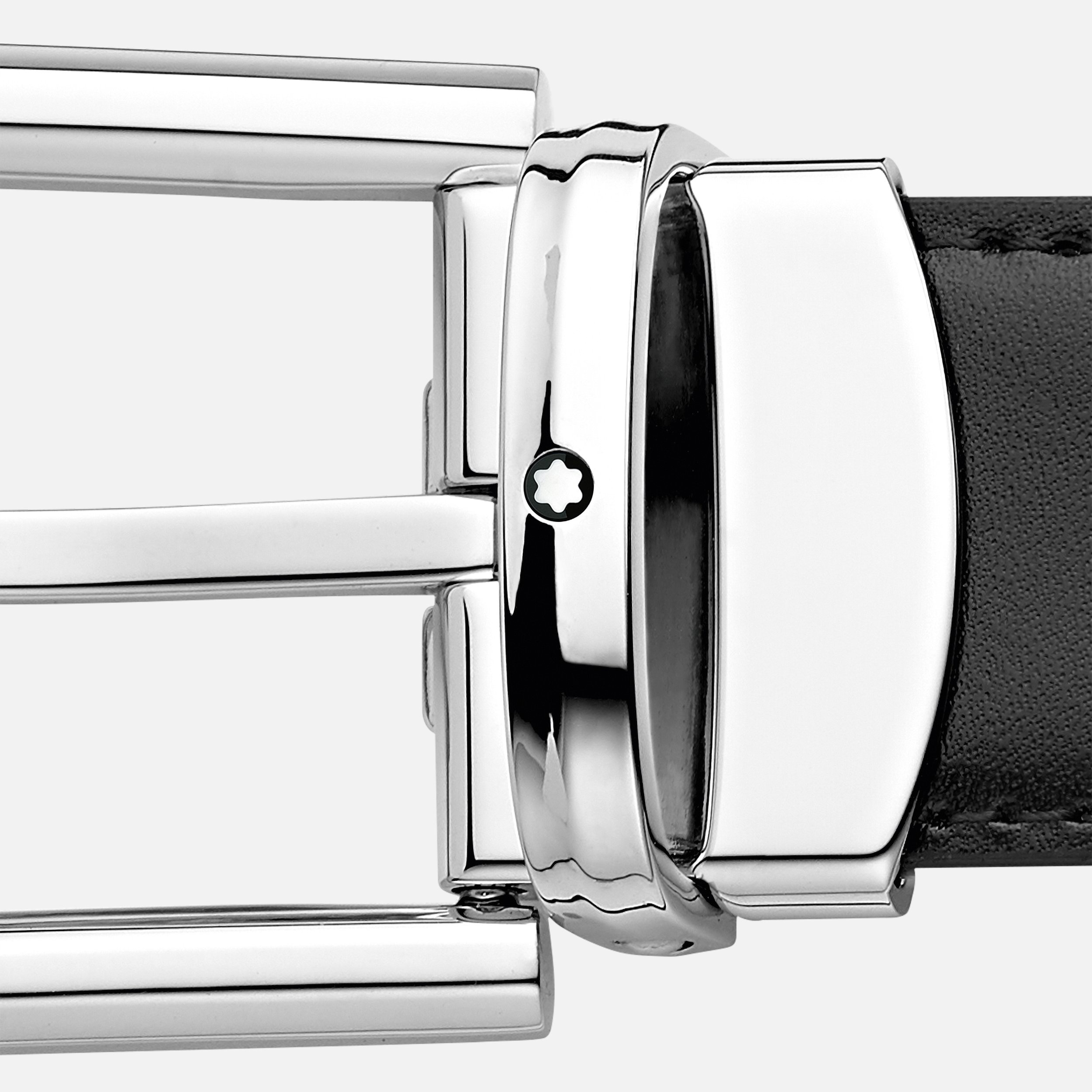 Horseshoe buckle black/brown 30 mm reversible leather belt - 4