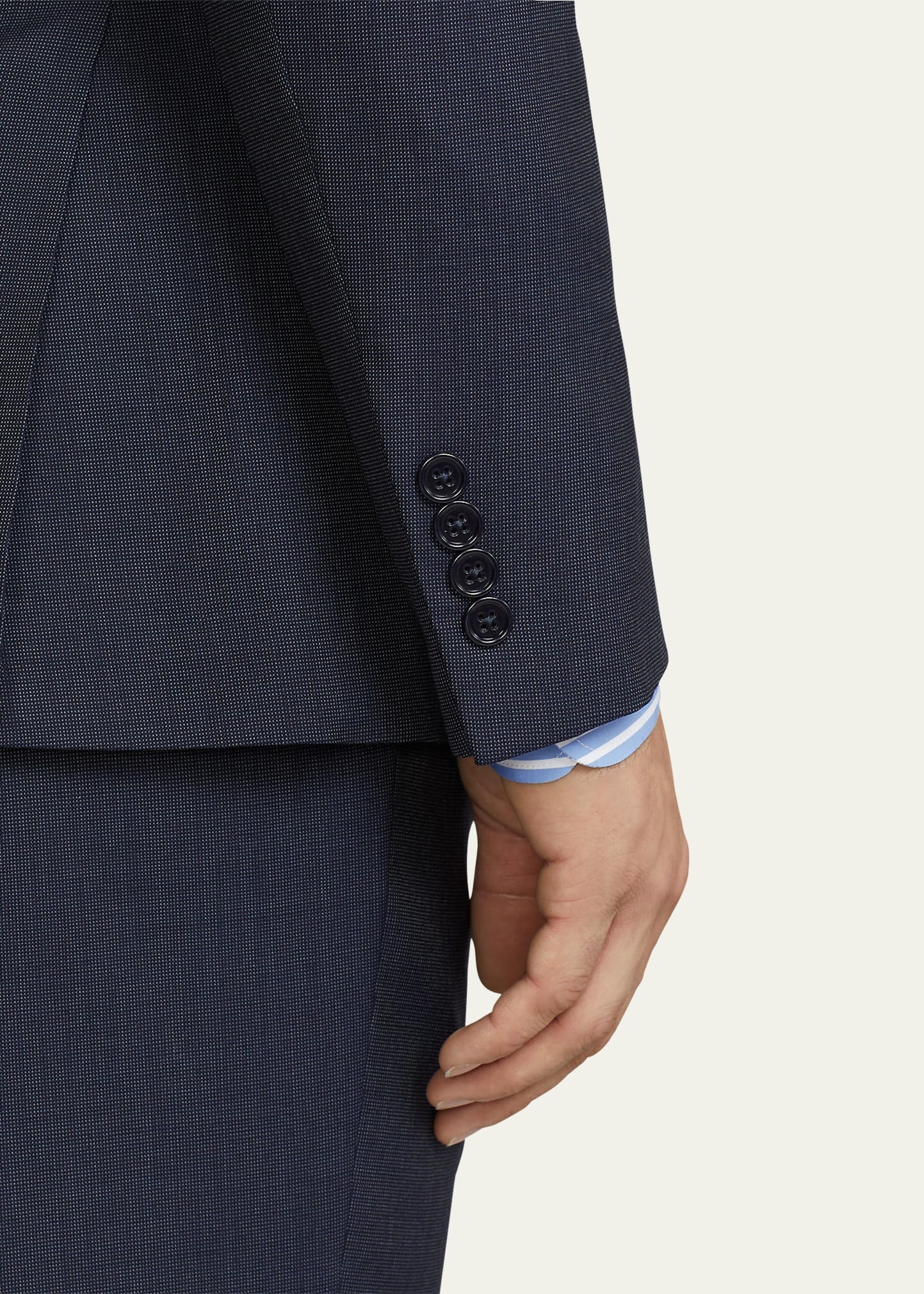 Men's Kent Hand-Tailored Wool Cashmere Nailhead Suit - 5