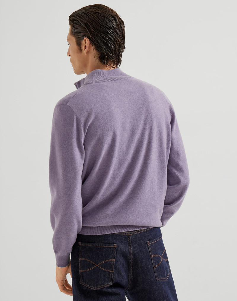 Brunello Cucinelli Cashmere sweater with half zip outlook
