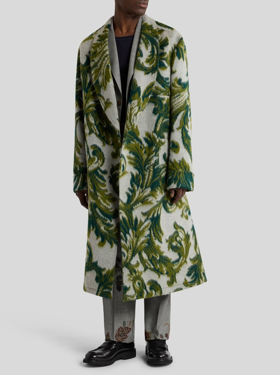 WOOL-BLEND JACQUARD ROBE COAT - 3