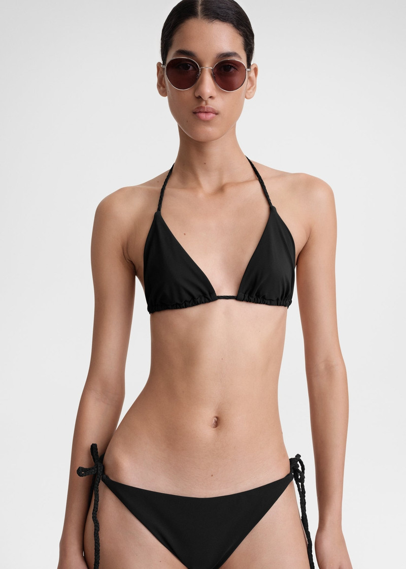 Braid-tie bikini bottoms black 5