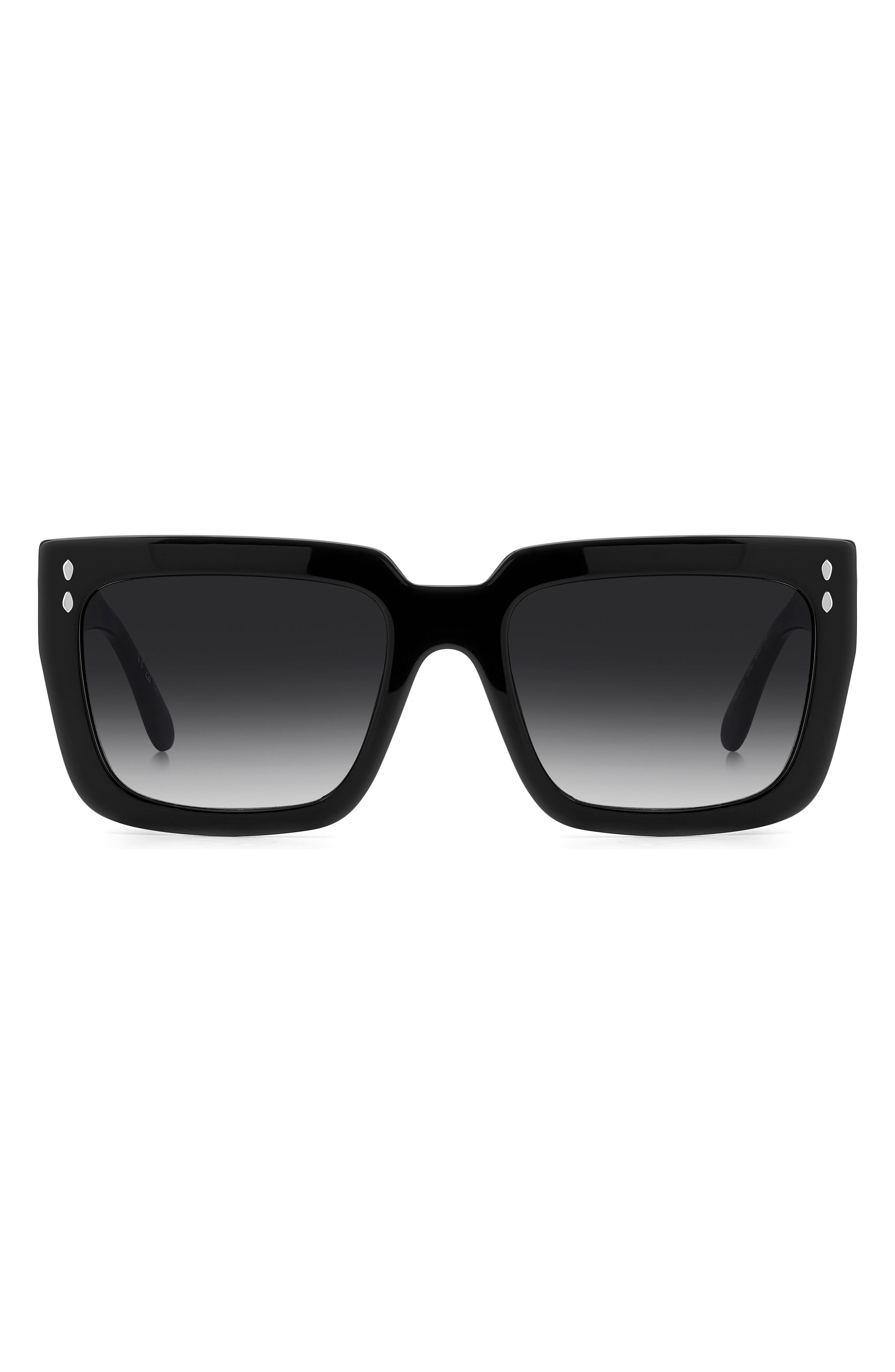 Isabel Marant 55mm Gradient Rectangular Sunglasses in Black/Dark Grey Sf at Nordstrom - 1