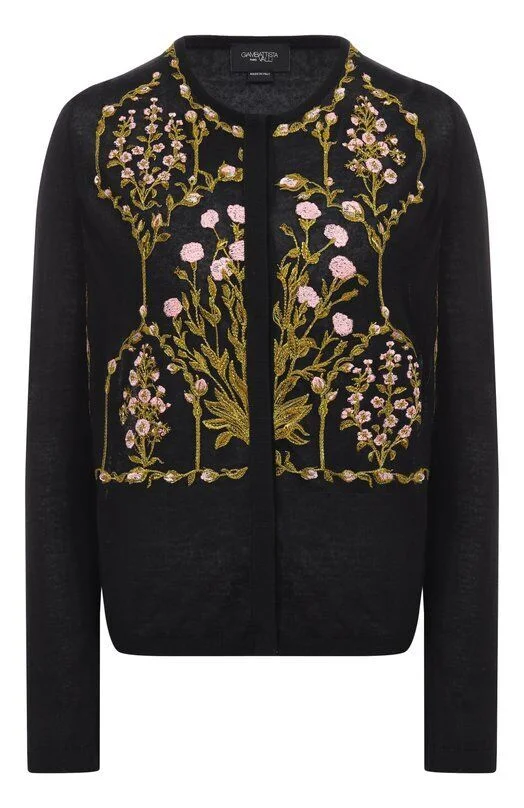 Embroidered Floral Knit Cardigan - 1