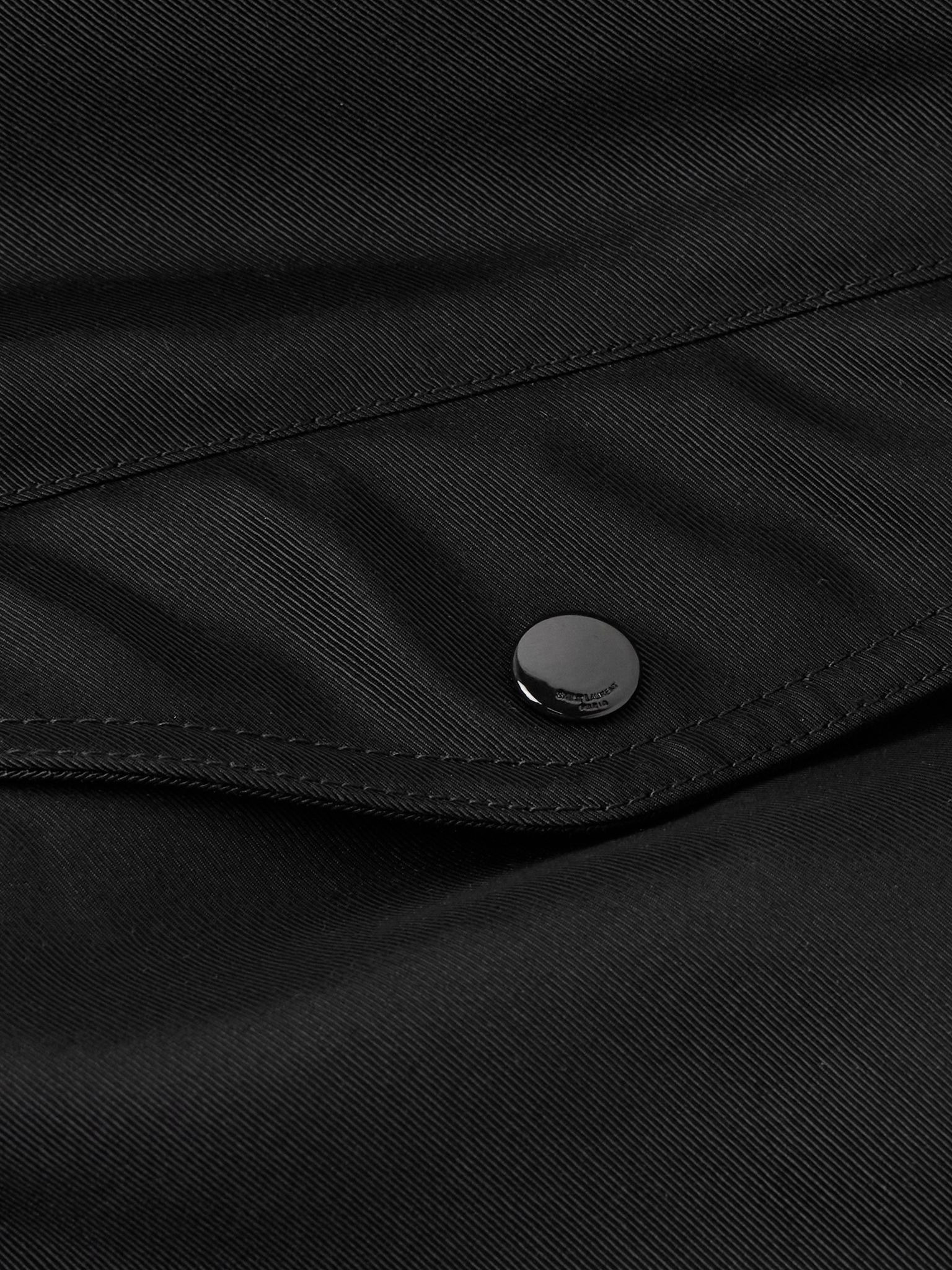 Padded Twill Bomber Jacket Black - 5