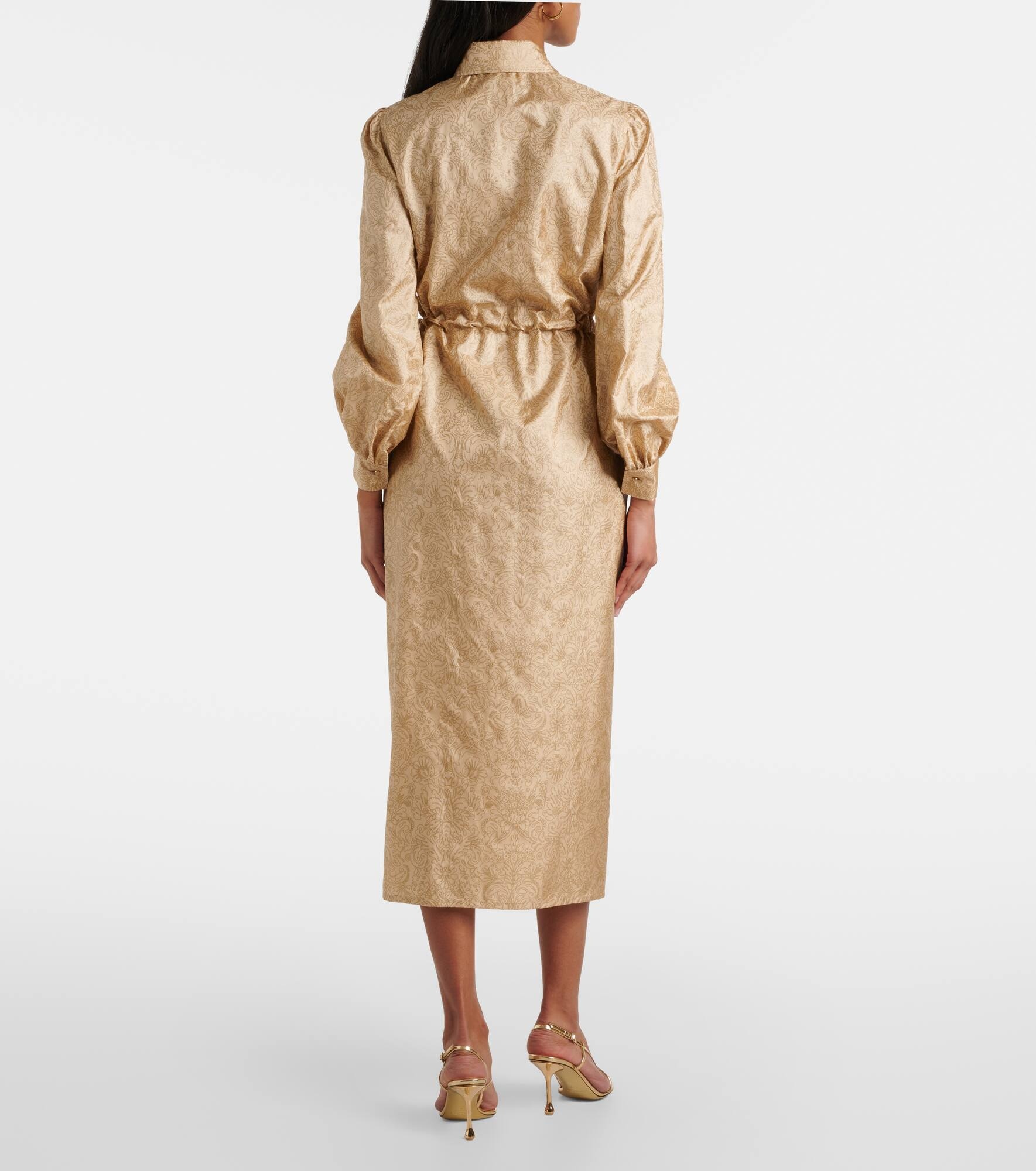 Ape belted silk twill maxi dress - 3