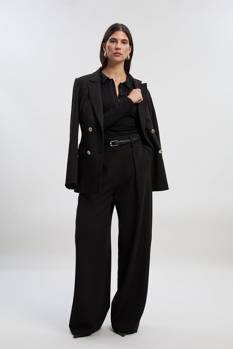 Tall Compact Stretch Essential Tailored Wide Leg Trouser 1
