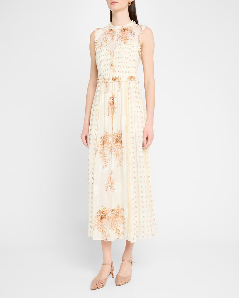 ULLA JOHNSON Kasia Sleeveless Floral Silk Midi Dress outlook