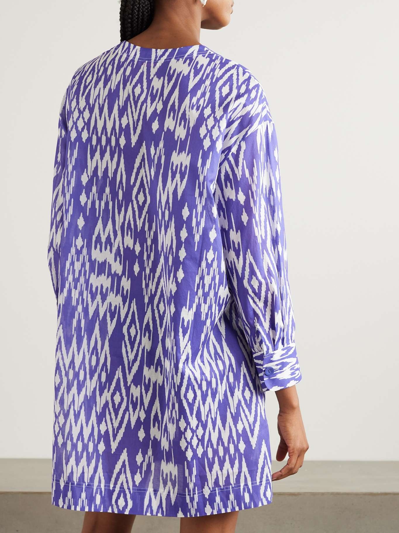 Printed cotton-voile mini shirt dress - 3