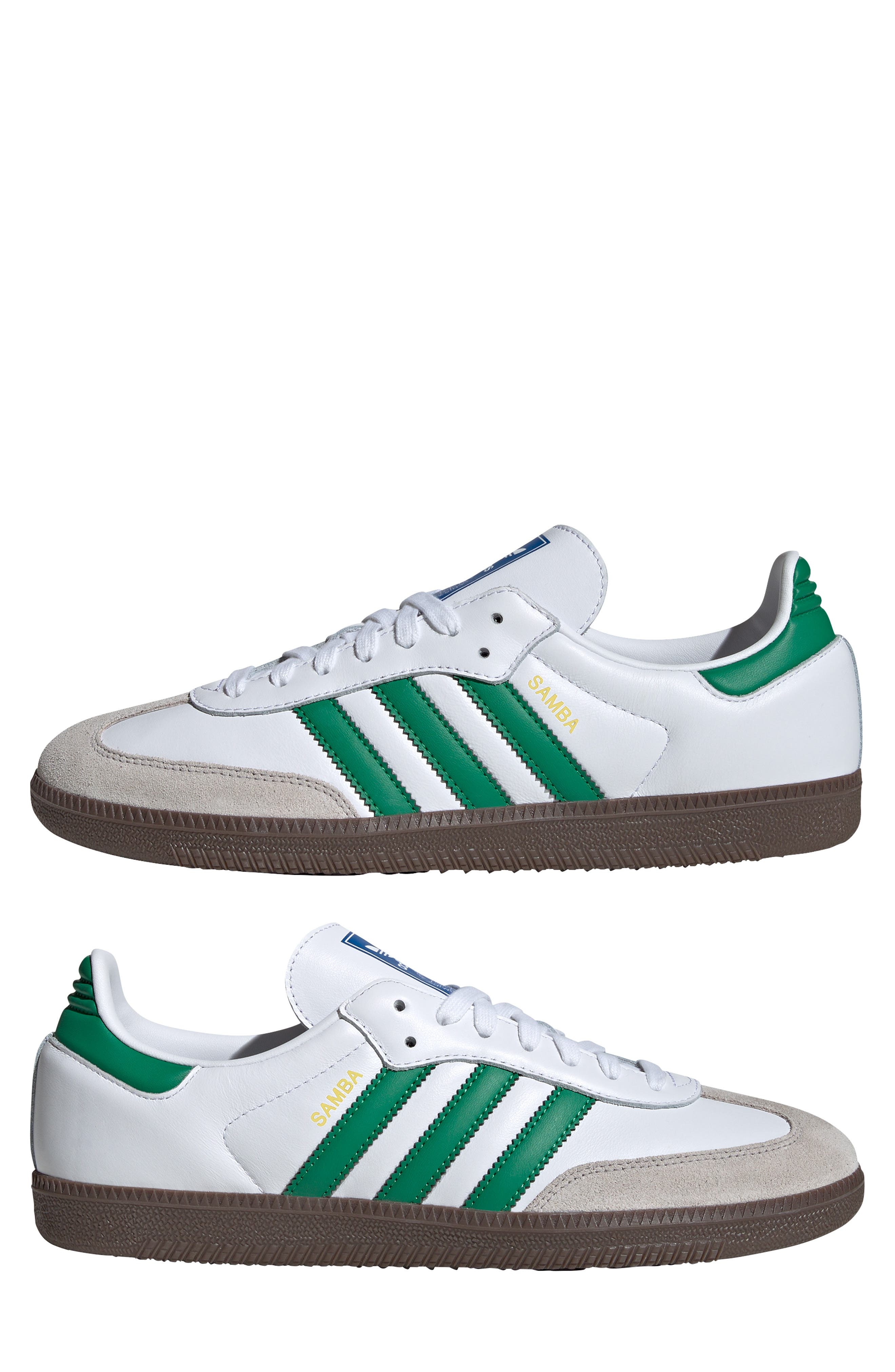 adidas Samba Sneaker in White/green/supplier Colour at Nordstrom - 9