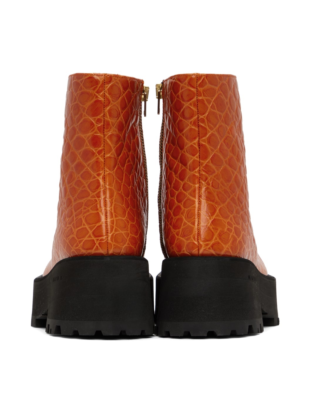 Orange Zip Boots - 2