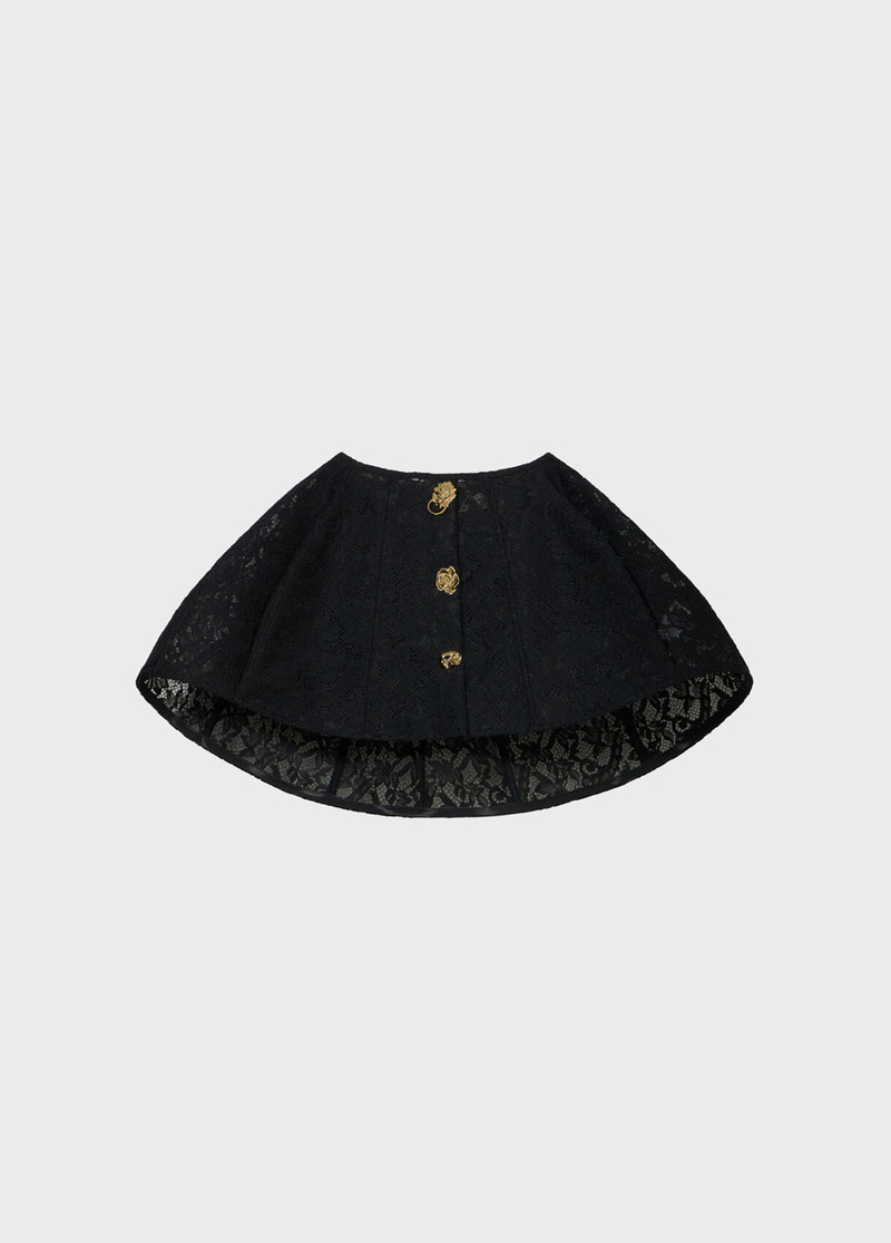 REBRODÉ LACE SKIRT WITH BEJEWELLED BUTTONS - 1