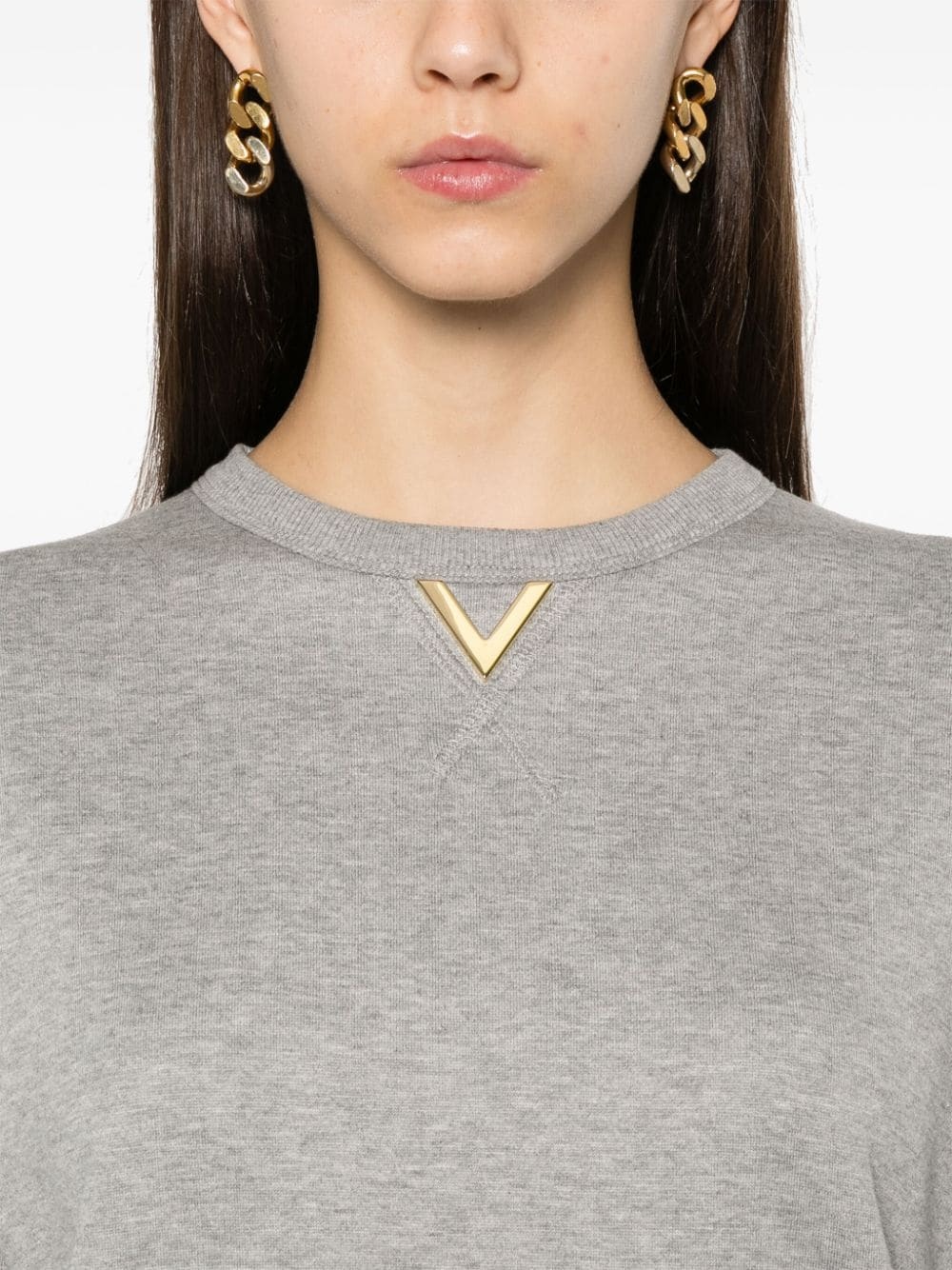 V logo plaque sweatshirt - 5