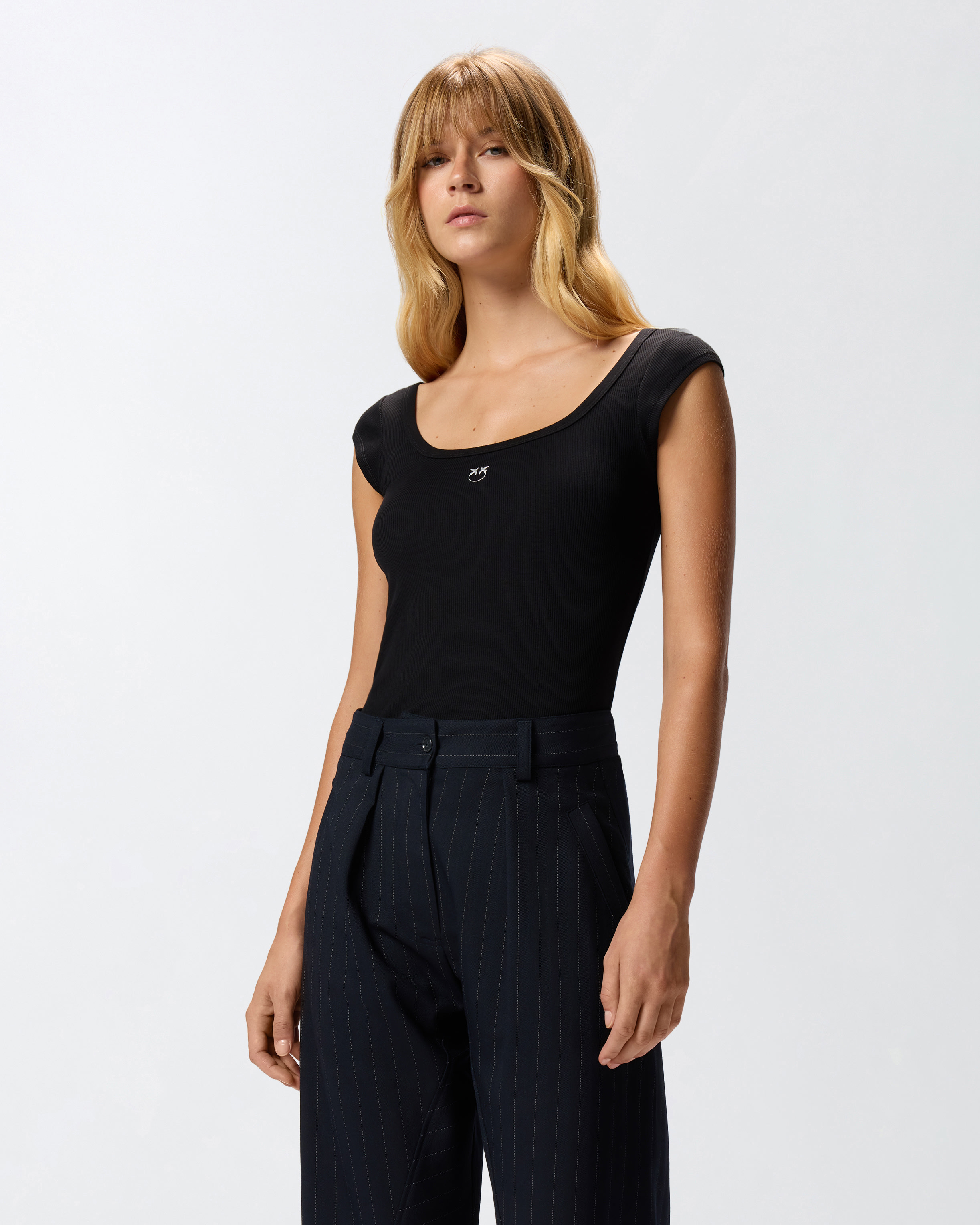 RIBBED TOP WITH LOVE BIRDS LOGO - 2