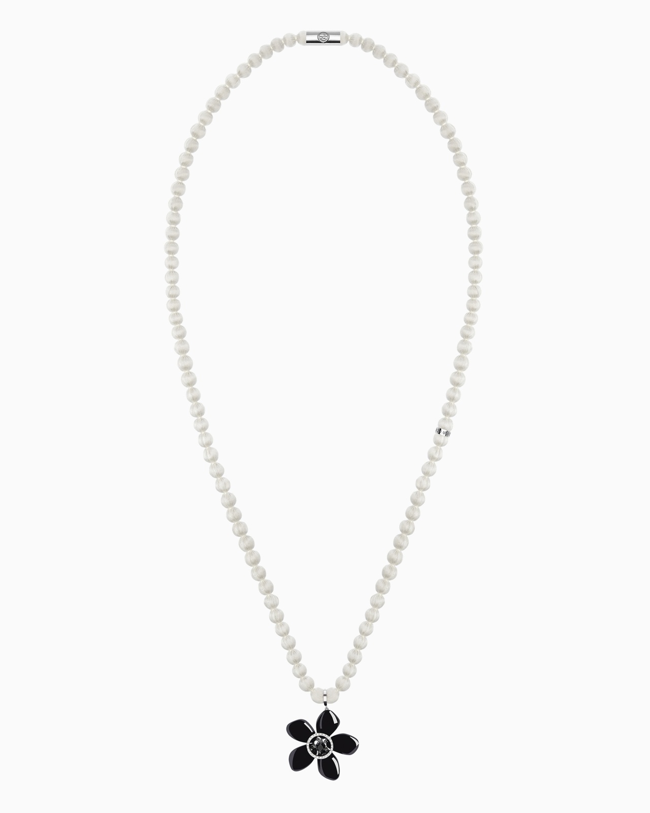 18K WHITE-GOLD, DIAMOND-AND-ONYX SÌ NECKLACE - 1