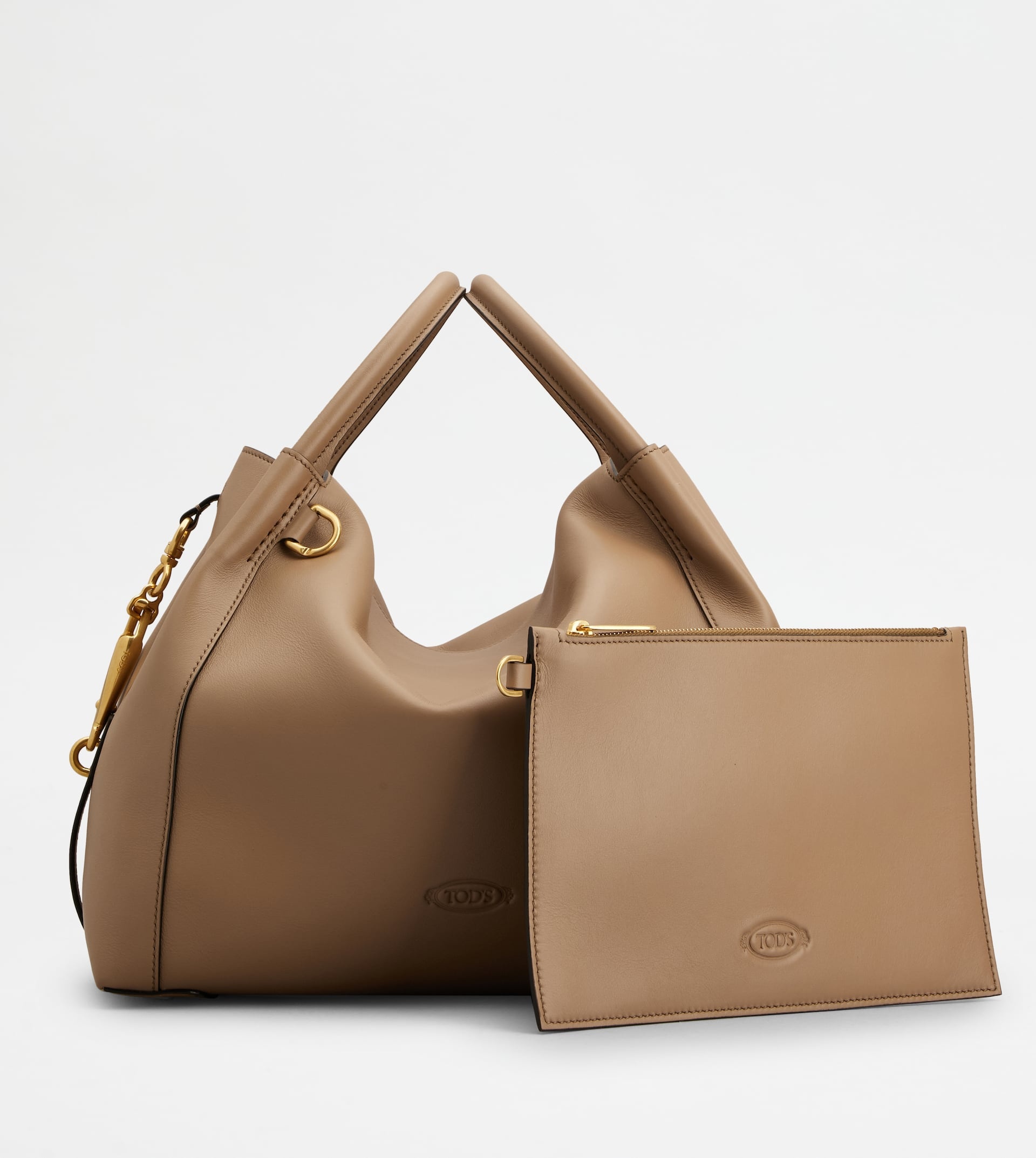 SATCHEL IN LEATHER SMALL - BEIGE - 2