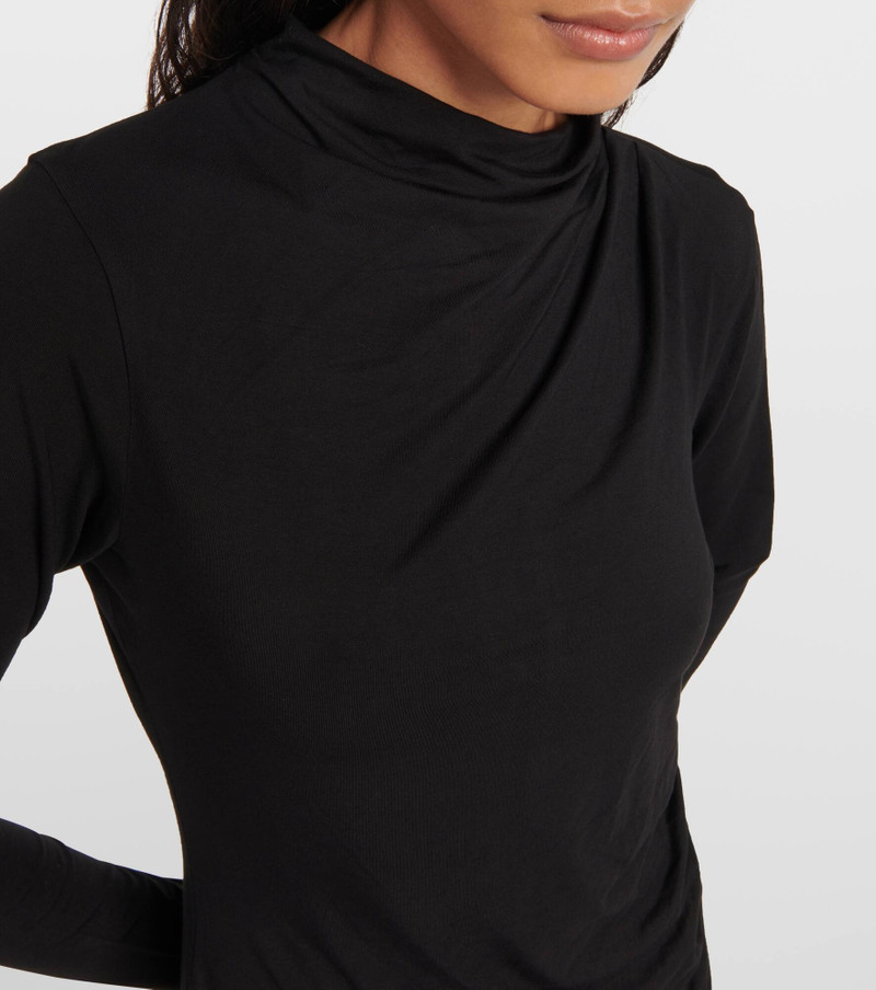 Ruched high-neck jersey midi dress 4
