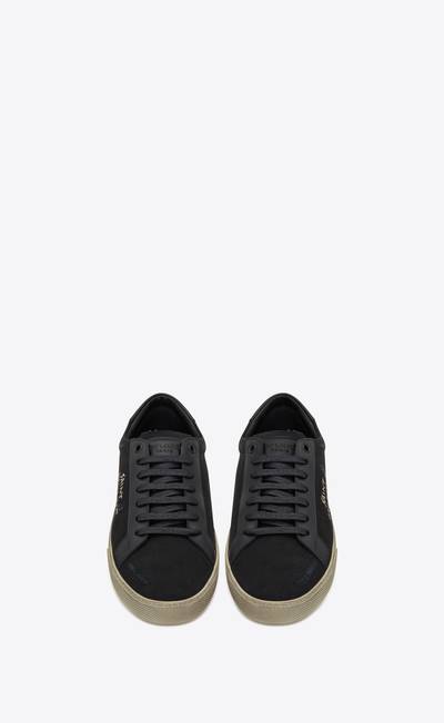 SAINT LAURENT court classic sl/06 embroidered sneakers in canvas and smooth leather outlook