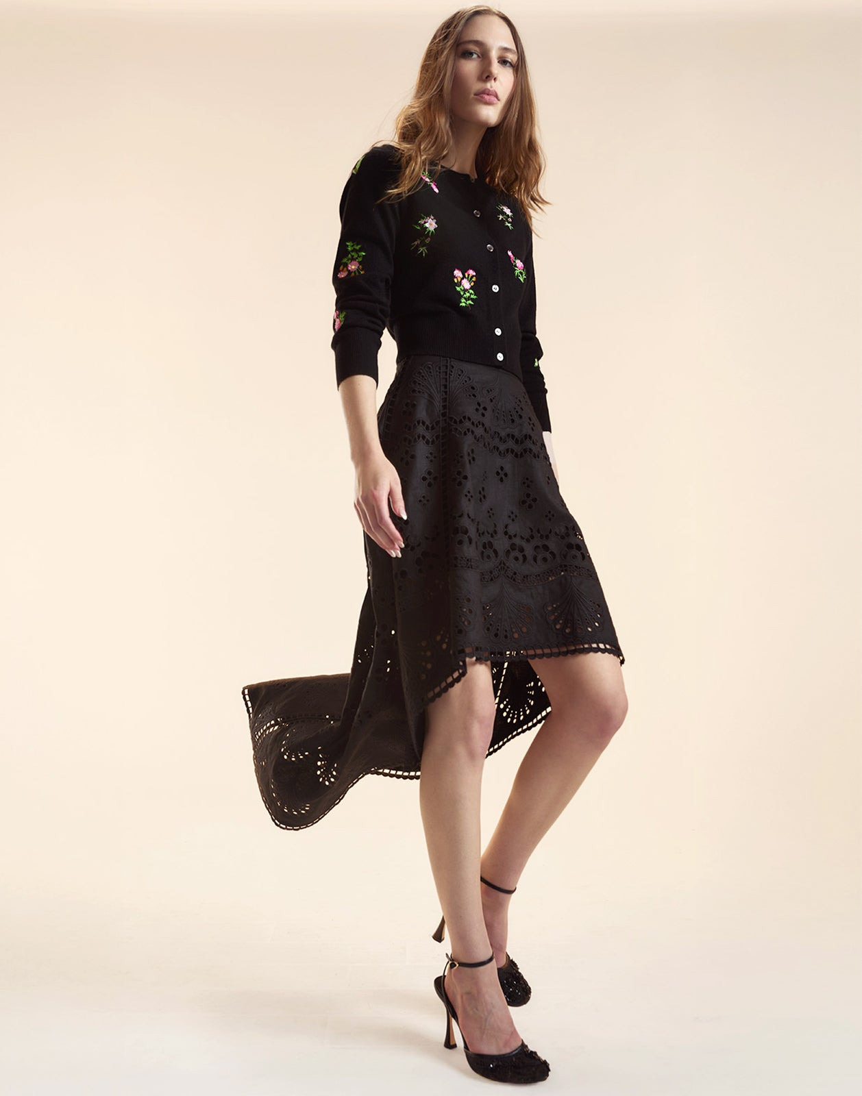 Eva Embroidered High Low Skirt - 3