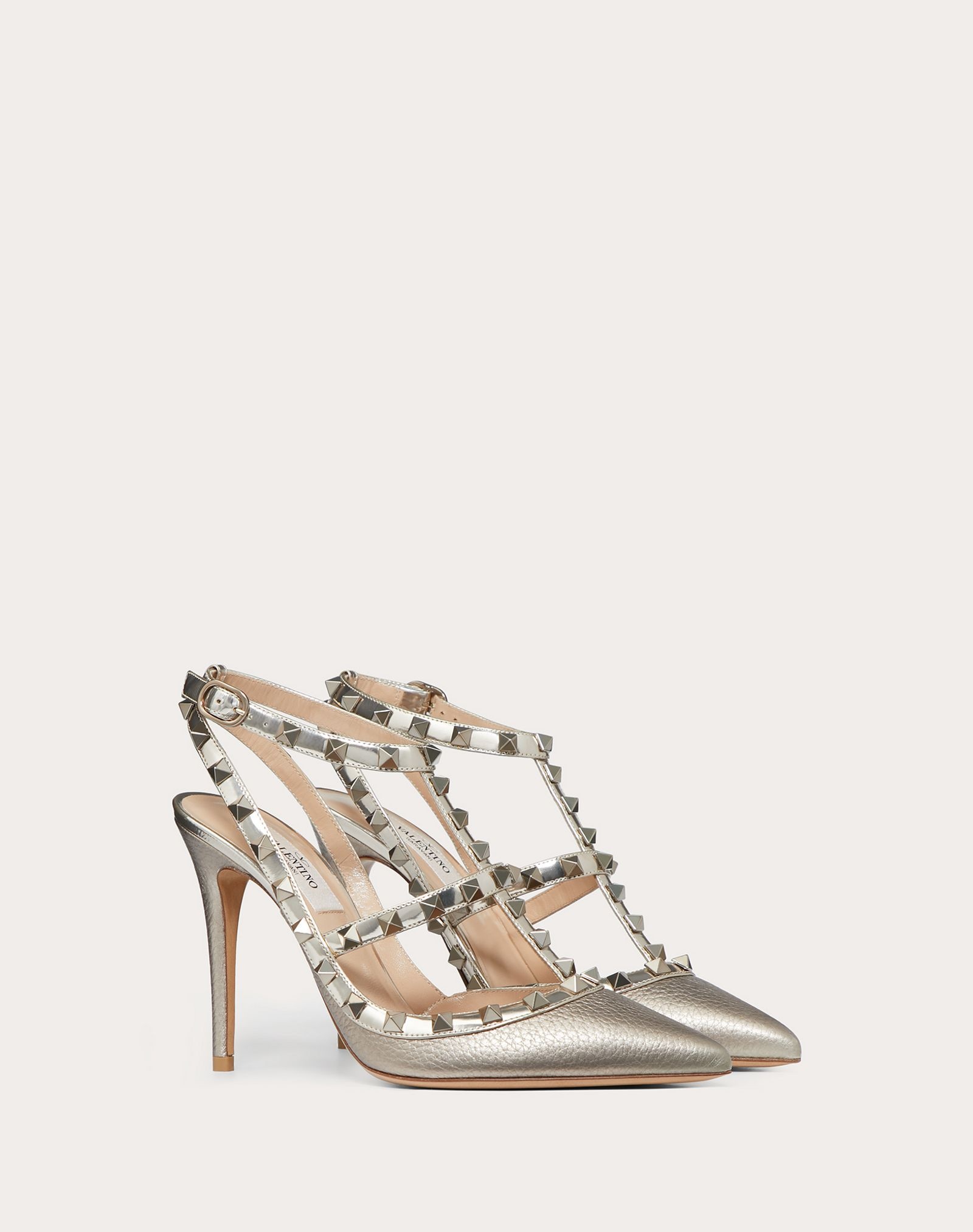 Rockstud Metallic Ankle Strap Pump 100 mm - 2