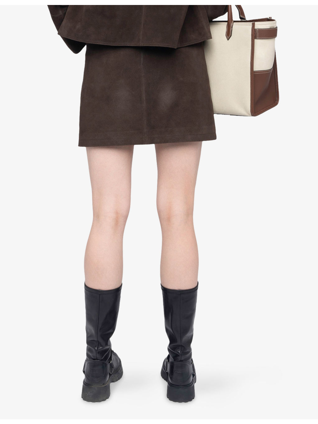 Jamie Patch-Pocket Suede Mini Skirt - 4