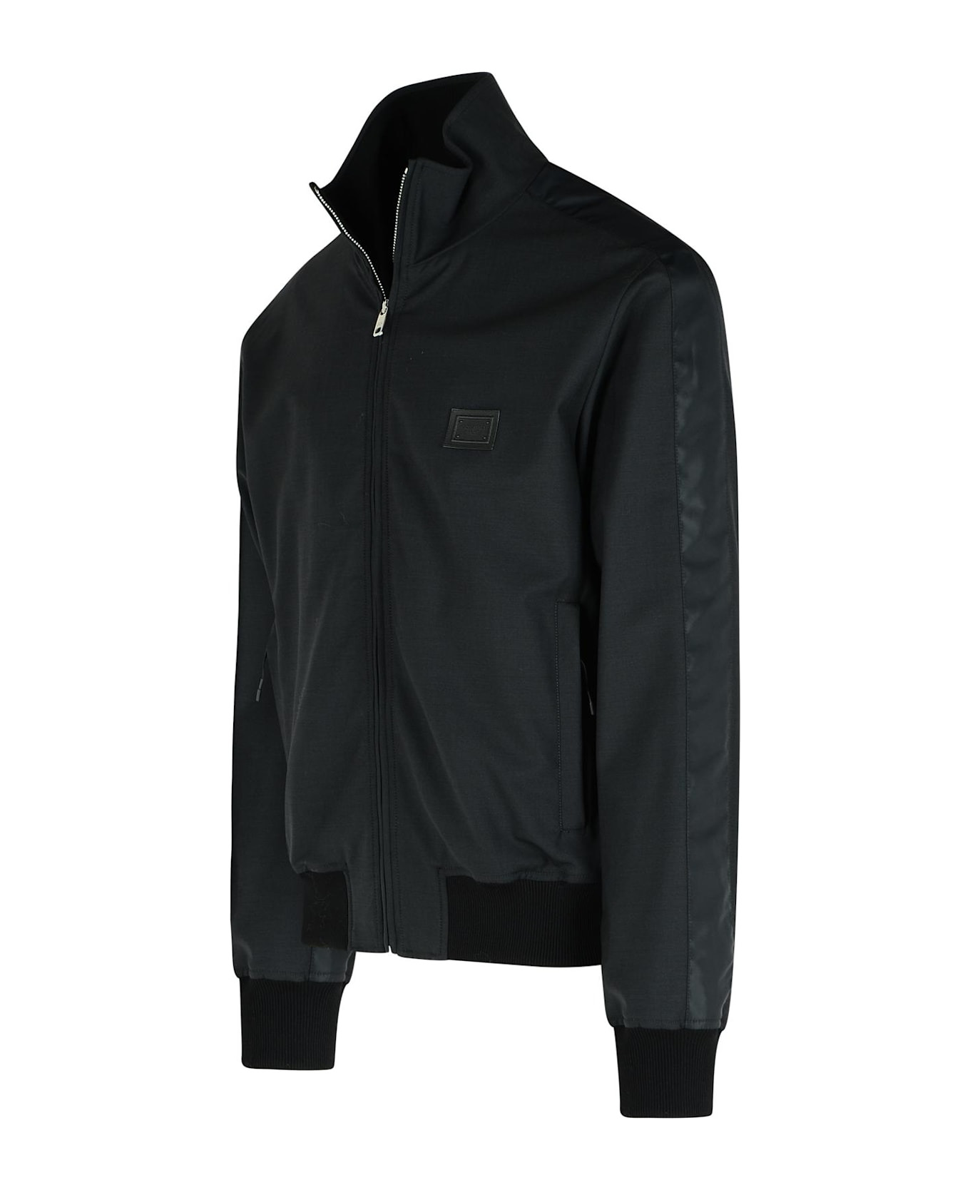 Black Wool Blend Jacket - 2