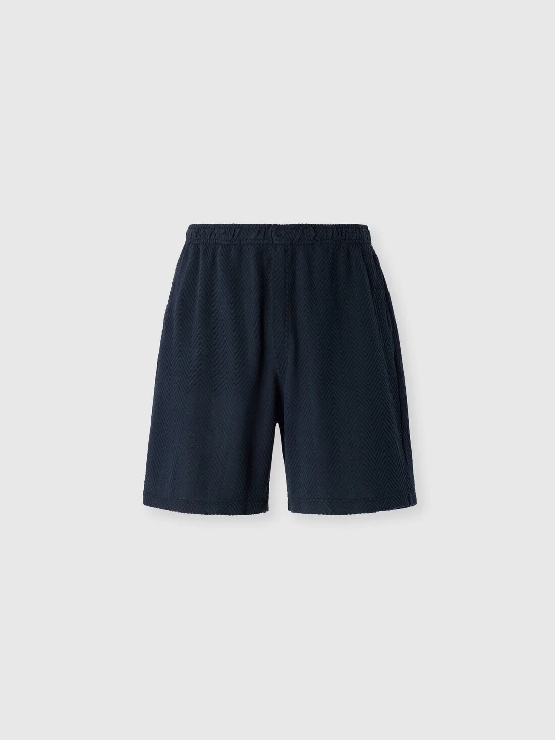 Tone-on-tone chevron cotton and viscose Bermuda shorts - 1