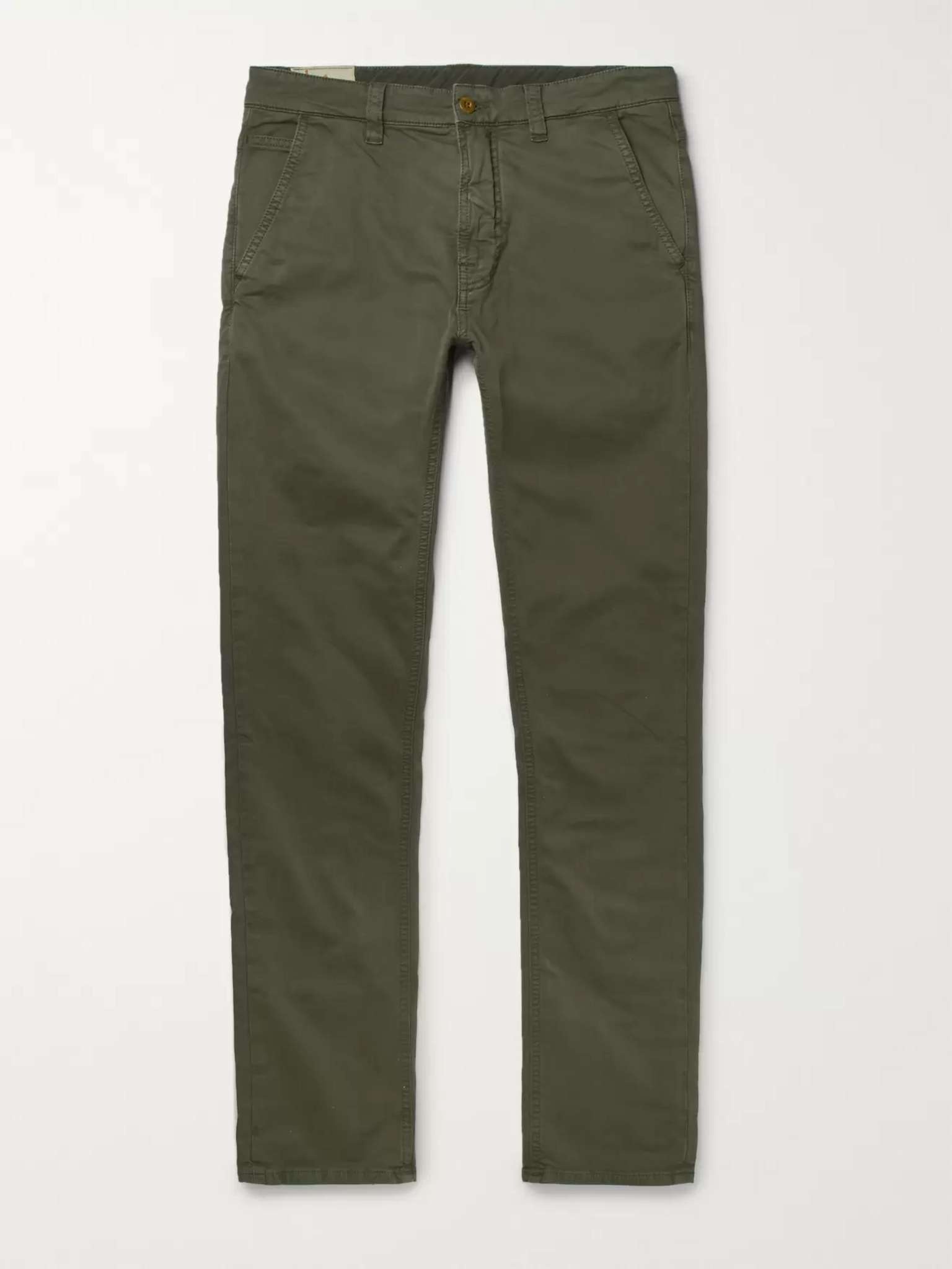 Slim Adam Garment-Dyed Stretch Organic Cotton-Twill Trousers - 1