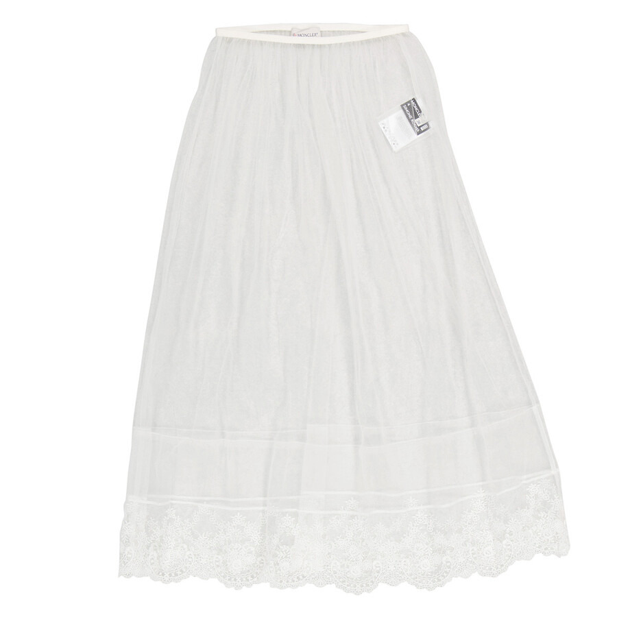 Moncler Ladies White/Black Layered Tulle Midi Skirt, Brand Size 38 (US SIze 0) - 1