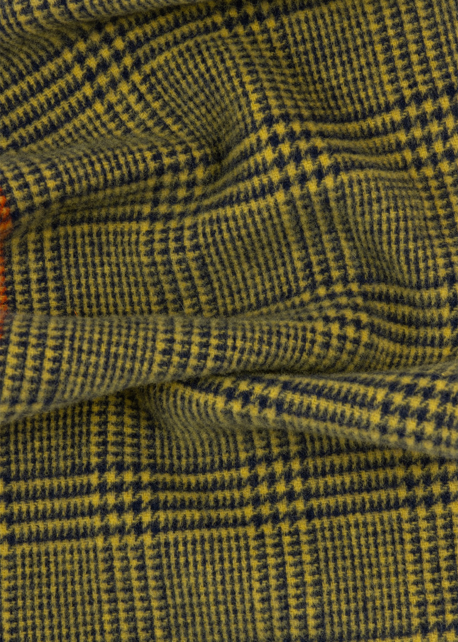 Yellow 'Prince of Wales Check' Wool Scarf - 4