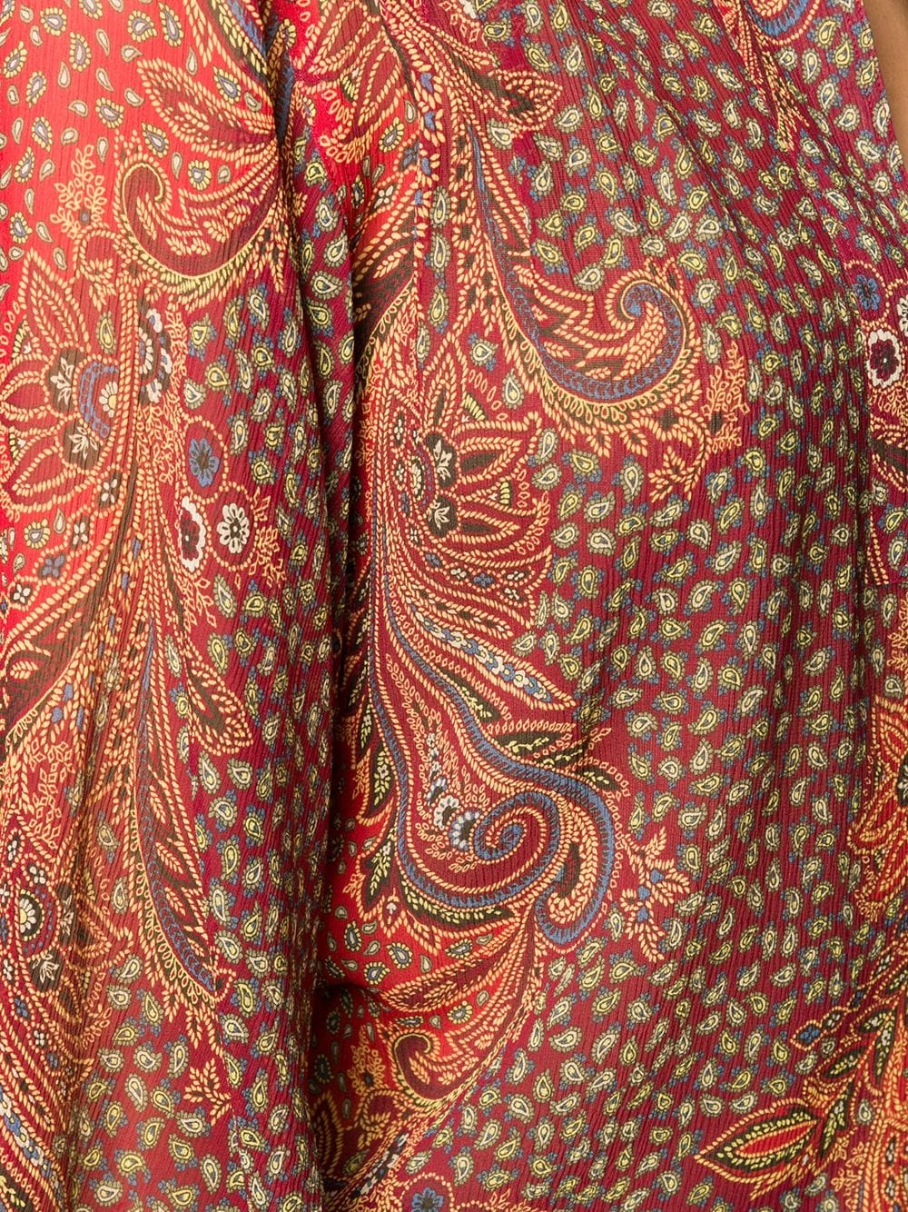 paisley-print silk blouse - 5