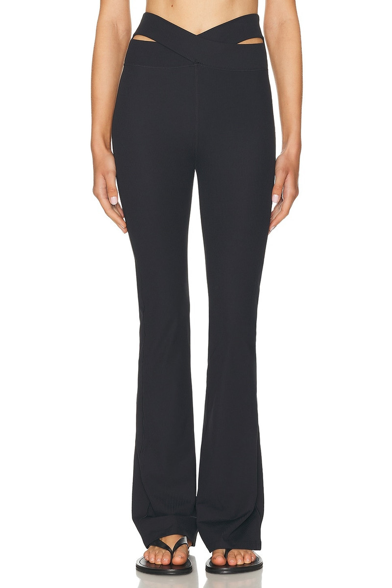 Zenvy Cutout Gentle Support High Waisted Rib Flare Legging 1