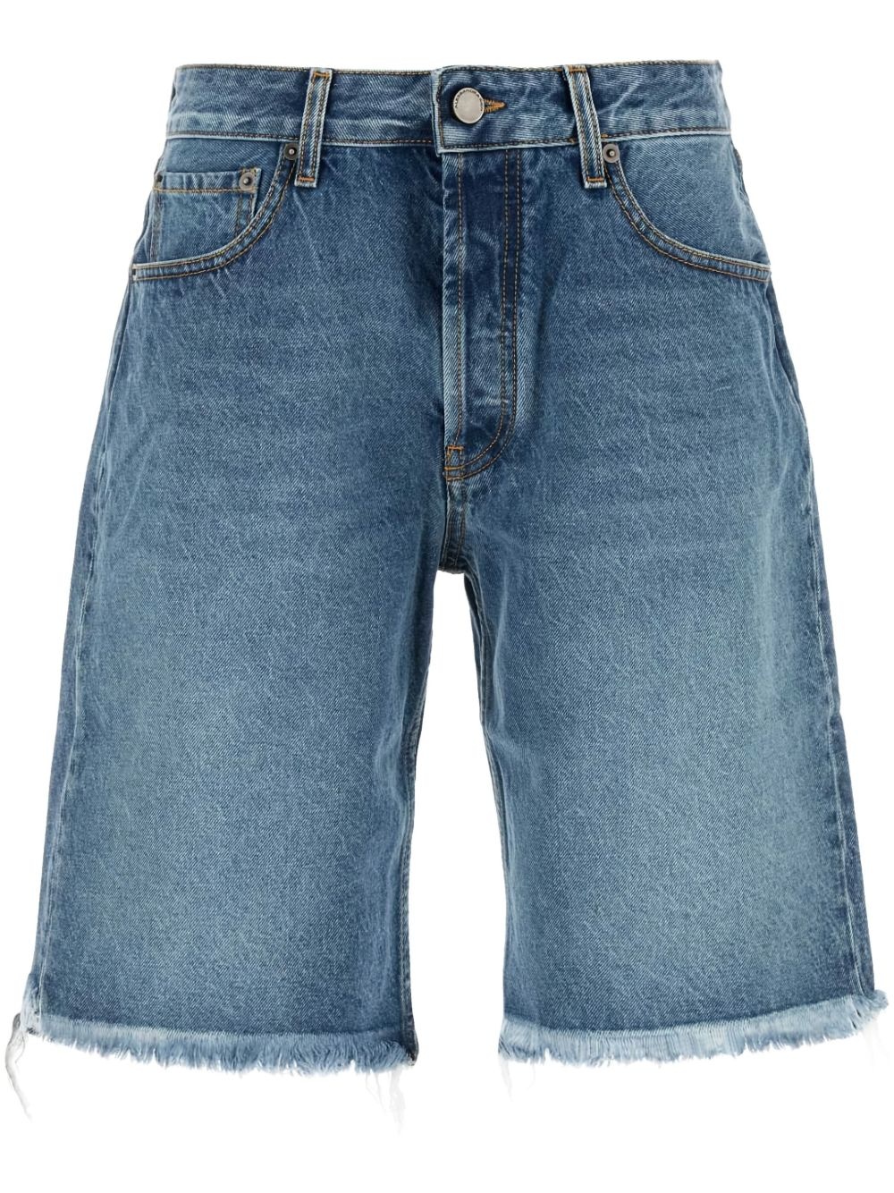 frayed hem bermuda shorts - 1